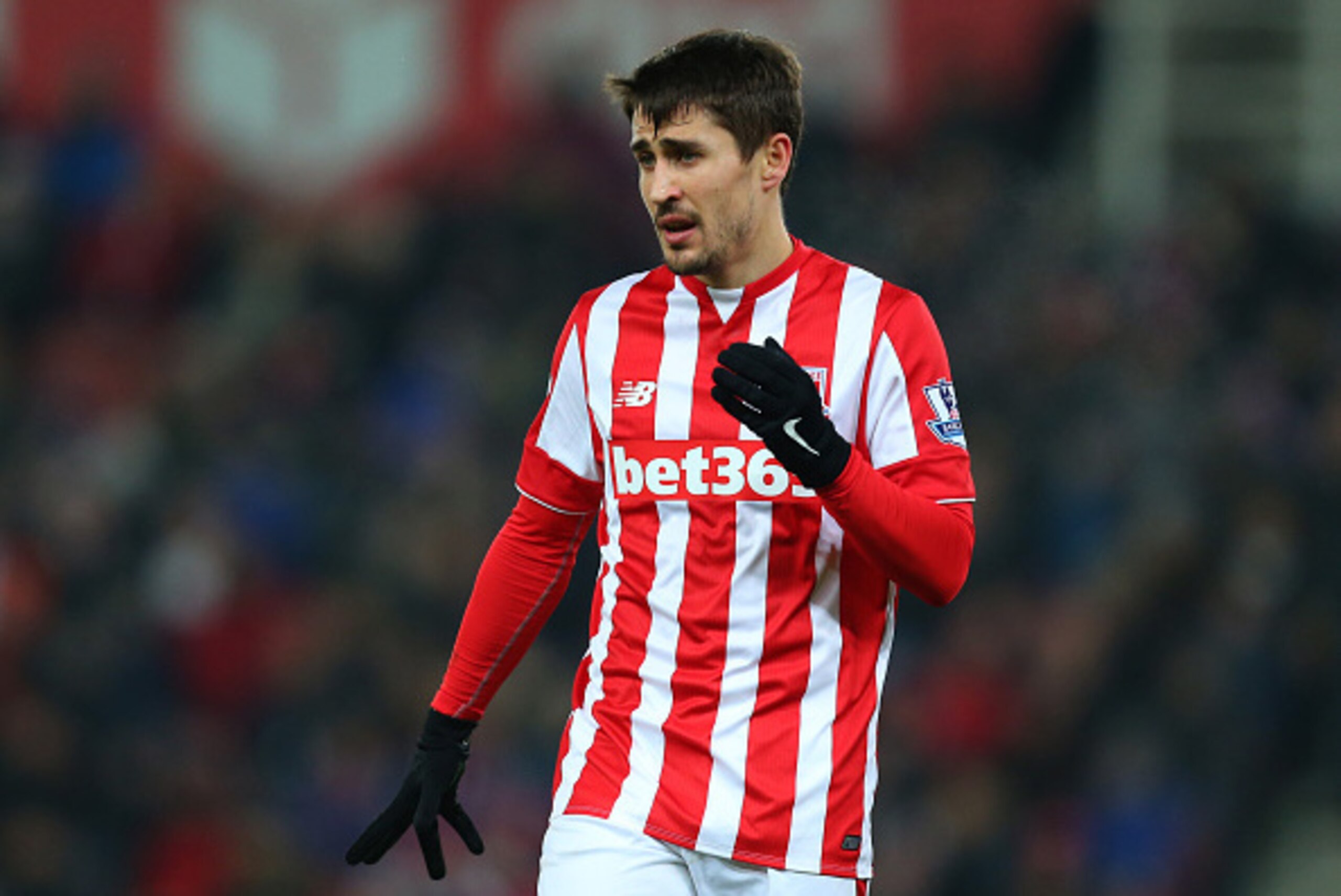 STOKE-ON-TRENT, ENGLAND - JANUARY 17: Bojan Krkic of Stoke City during the Barclays Premier League match between Stoke City and Arsenal at the Britannia Stadium on January 17, 2016 in Stoke-on-Trent, England. (Photo by Catherine Ivill - AMA/Getty Images)