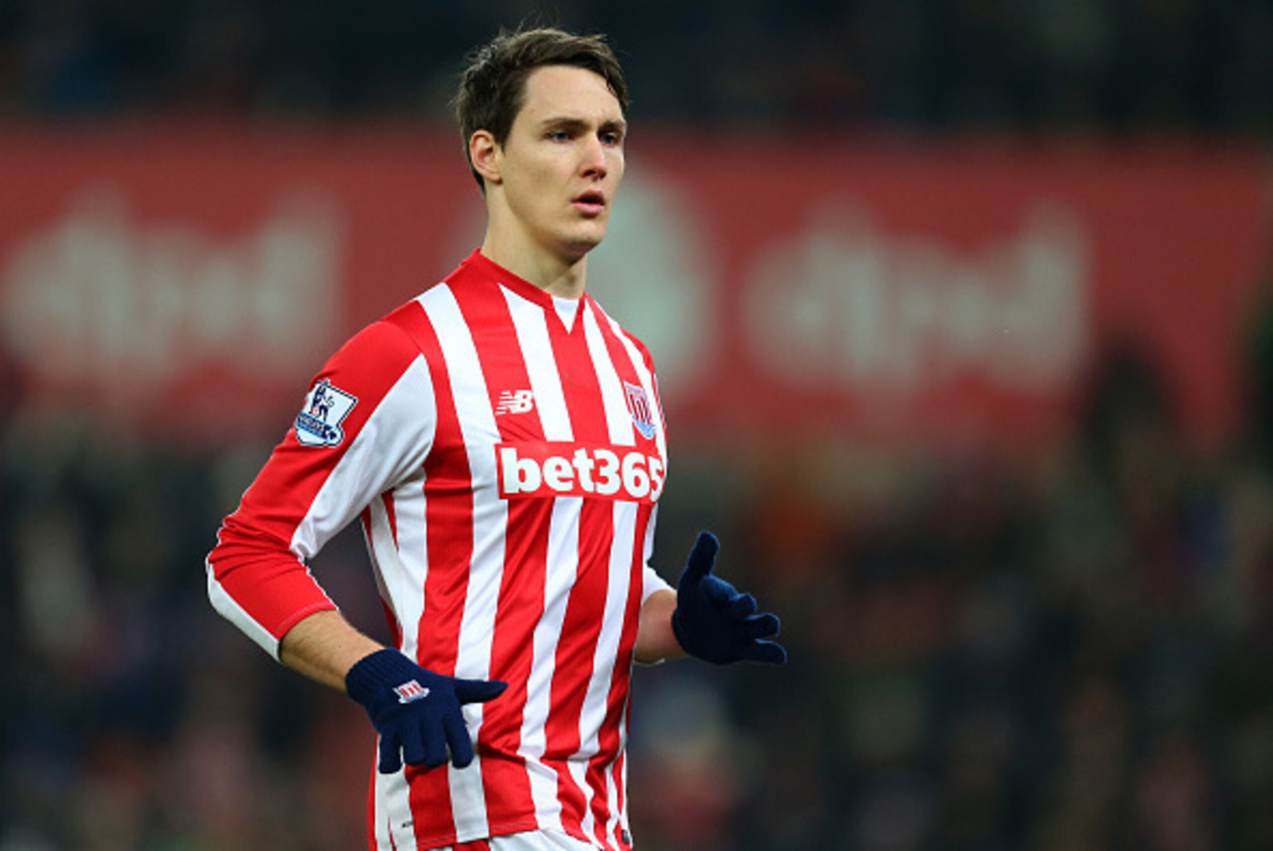 STOKE-ON-TRENT, ENGLAND - JANUARY 17: Philipp Wollscheid of Stoke City during the Barclays Premier League match between Stoke City and Arsenal at the Britannia Stadium on January 17, 2016 in Stoke-on-Trent, England. (Photo by Catherine Ivill - AMA/Getty I