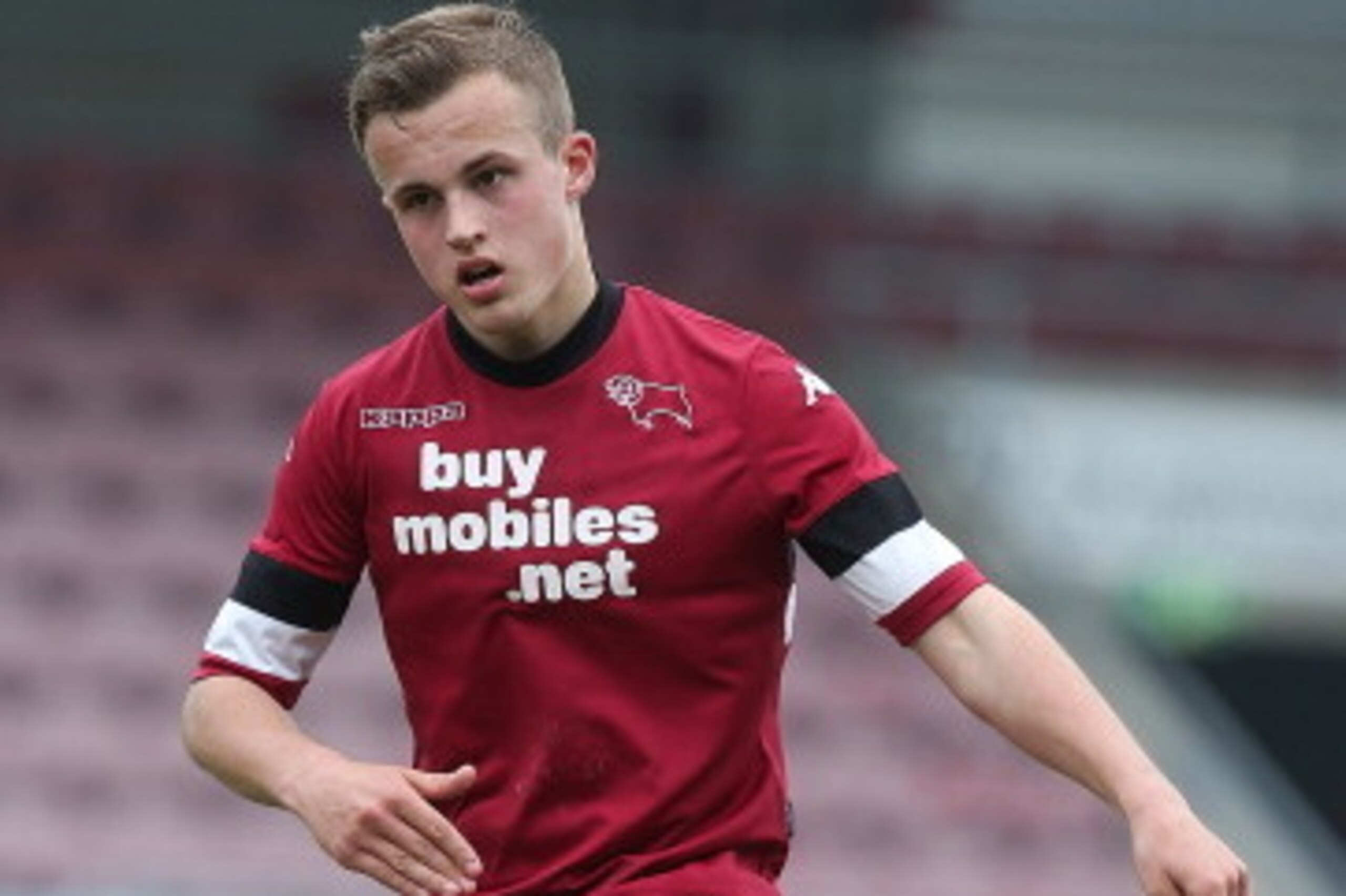 NORTHAMPTON, ENGLAND - APRIL 03:  Charles Vernam of Derby County U21 in action during the U21 Professional Development League 2 North match between Coventry City U21 and Derby County U21  at Sixfields Stadium on April 3, 2014 in Northampton, England.  (Ph