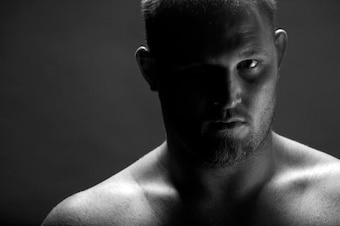 BETTENDORF, IA - JULY 18: Fighter Ben 'The North Star' Rothwell poses for photos at Militech Fighting Systems on July 18, 2007 in Bettendorf, Iowa. Rothwell who fights in the International Fight League on the Quad-Cities Silverbacks team . The team is the