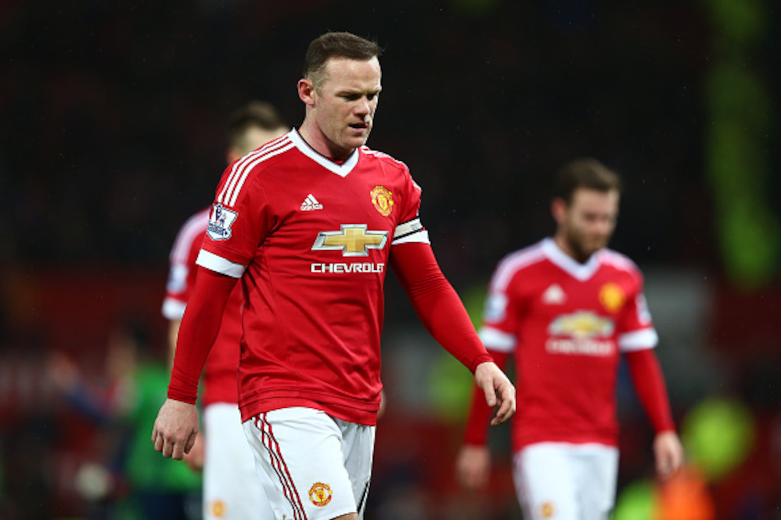 MANCHESTER, ENGLAND - JANUARY 23: Wayne Rooney of Manchester United shows his frustration after his team's 0-1 defeat in the Barclays Premier League match between Manchester United and Southampton at Old Trafford on January 23, 2016 in Manchester, England MANCHESTER, ENGLAND - JANUARY 23: Wayne Rooney of Manchester United shows his frustration after his team's 0-1 defeat in the Barclays Premier League match between Manchester United and Southampton at Old Trafford on January 23, 2016 in Manchester, England