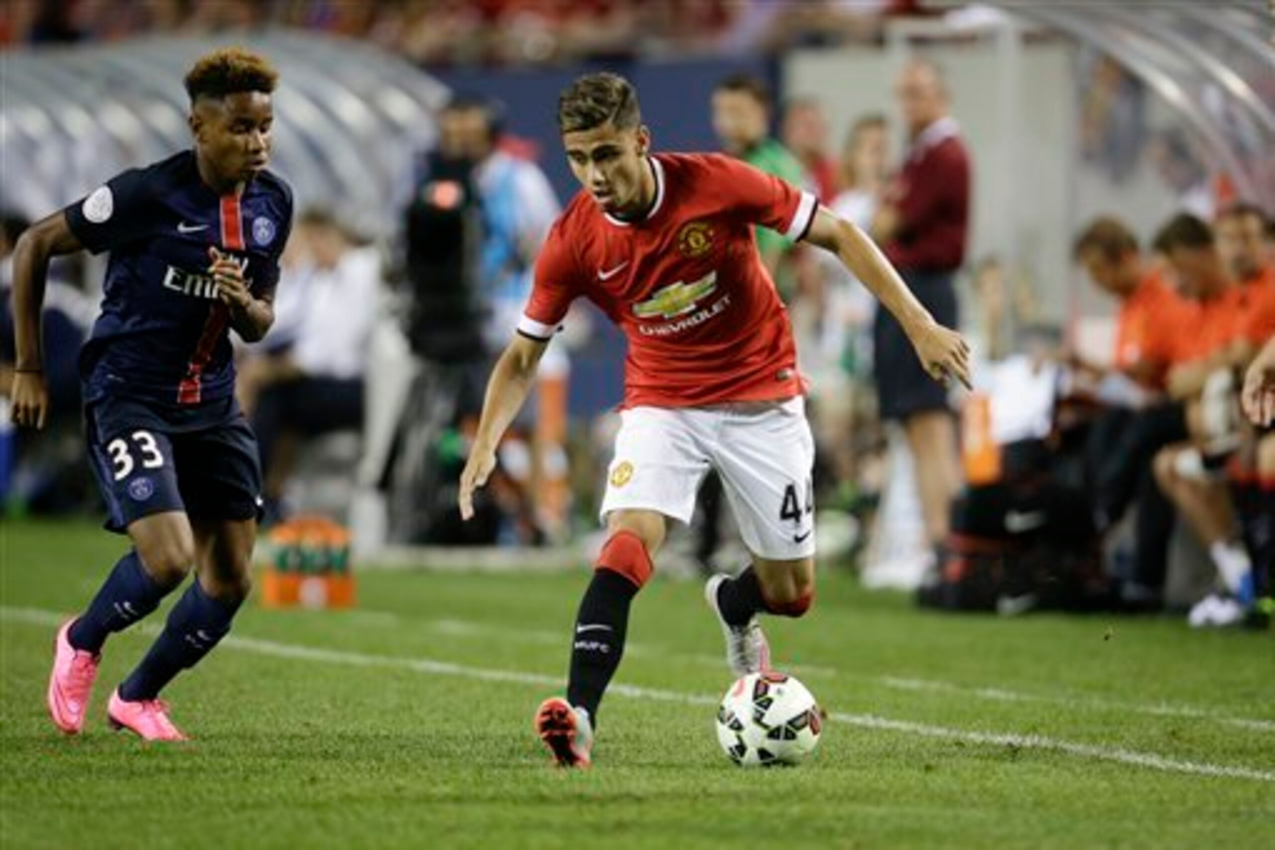 Peirera in pre-season action against Paris Saint-Germain. Peirera in pre-season action against Paris Saint-Germain.