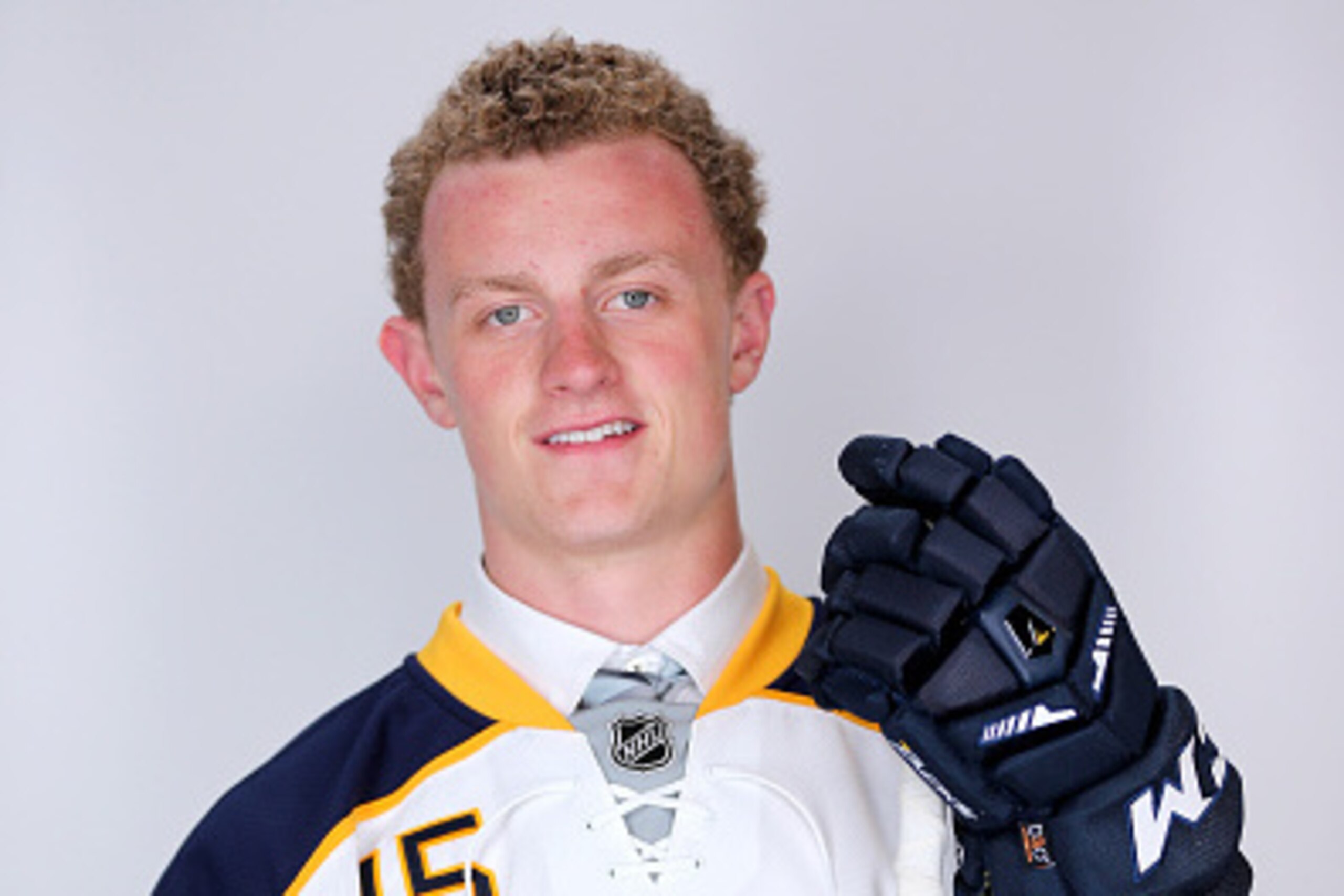 SUNRISE, FL - JUNE 26:  Second overall pick Jack Eichel of the Buffalo Sabres poses for a portrait during the 2015 NHL Draft at BB&T Center on June 26, 2015 in Sunrise, Florida.  (Photo by Mike Ehrmann/Getty Images)