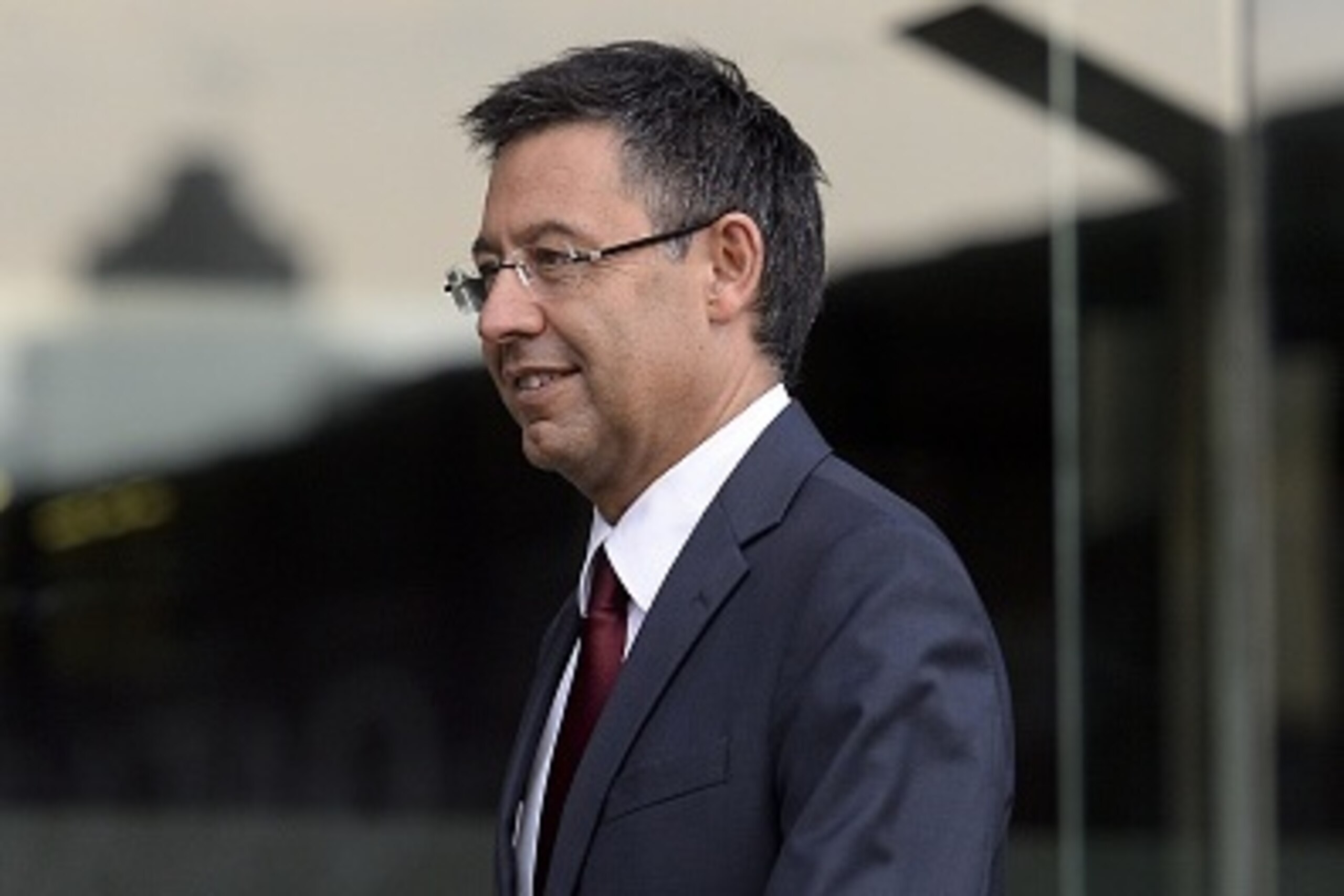 FC Barcelona incumbent president Josep Maria Bartomeu arrives to take office as president in Barcelona on July 20, 2015 after he was re-elected seeing off rival Joan Laporta.  Bartomeu, 52, polled 25,823 votes (54.63%) with Laporta, a former president, wi