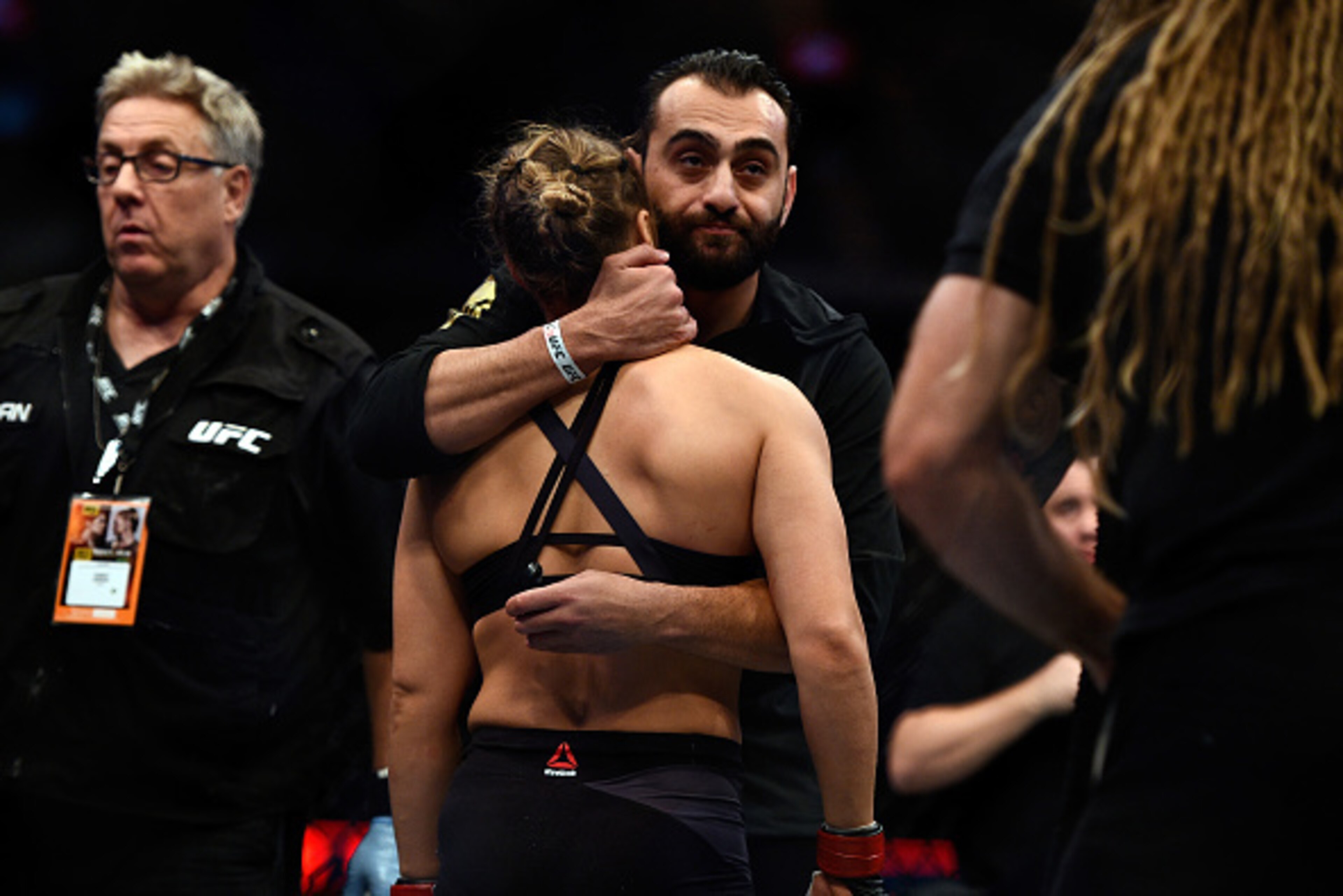 MELBOURNE, AUSTRALIA - NOVEMBER 15: (R-L) Edmond Tarverdyan embraces Ronda Rousey after Rousey was defeated by Holly Holm (not pictured) during the UFC 193 event at Etihad Stadium on November 15, 2015 in Melbourne, Australia. (Photo by Jeff Bottari/Zuffa MELBOURNE, AUSTRALIA - NOVEMBER 15: (R-L) Edmond Tarverdyan embraces Ronda Rousey after Rousey was defeated by Holly Holm (not pictured) during the UFC 193 event at Etihad Stadium on November 15, 2015 in Melbourne, Australia. (Photo by Jeff Bottari/Zuffa