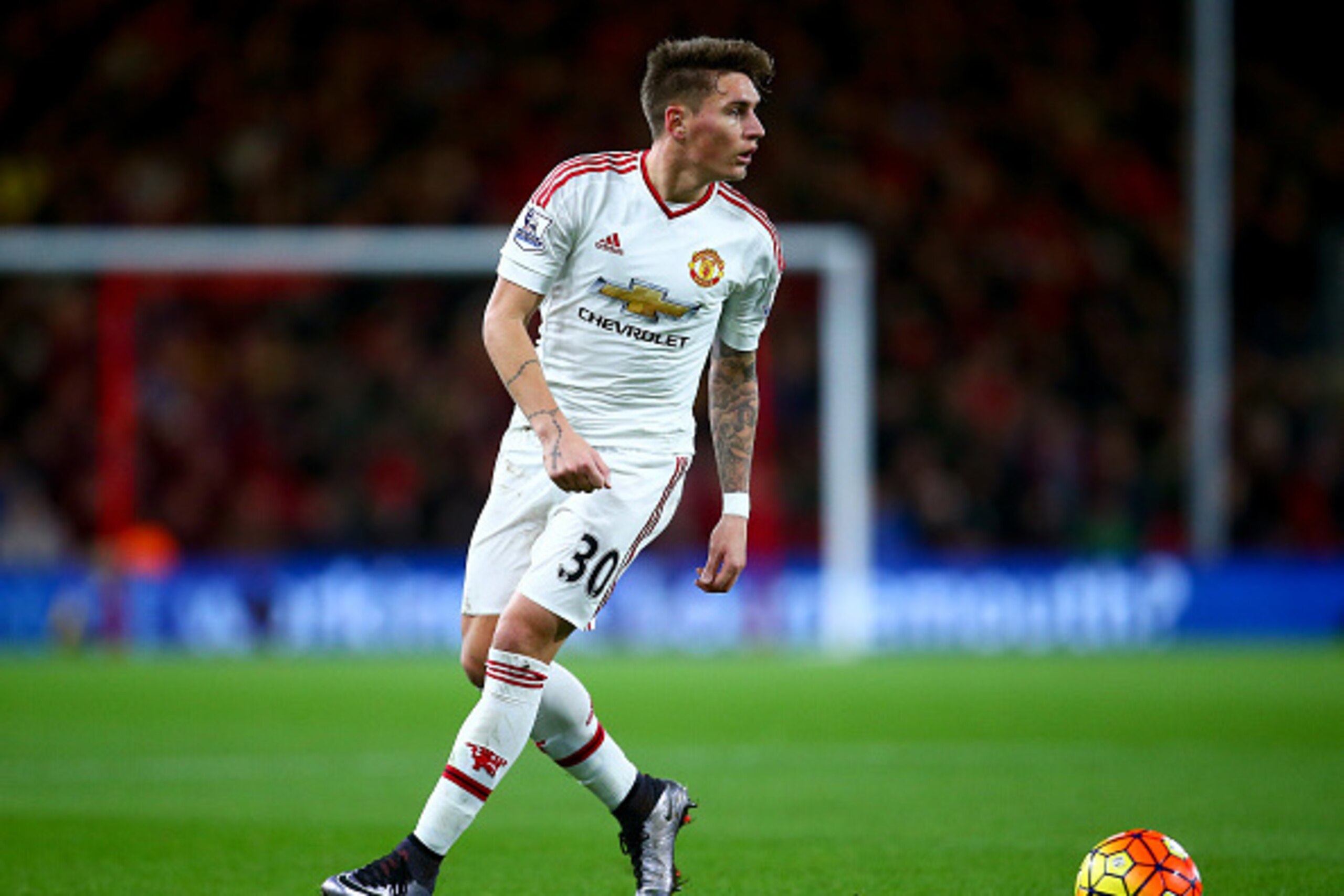 BOURNEMOUTH, ENGLAND - DECEMBER 12:  Guillermo Varela of Manchester United in action during the Barclays Premier League match between A.F.C. Bournemouth and Manchester United at the Vitality Stadium on December 12, 2015 in Bournemouth, United Kingdom.  (P