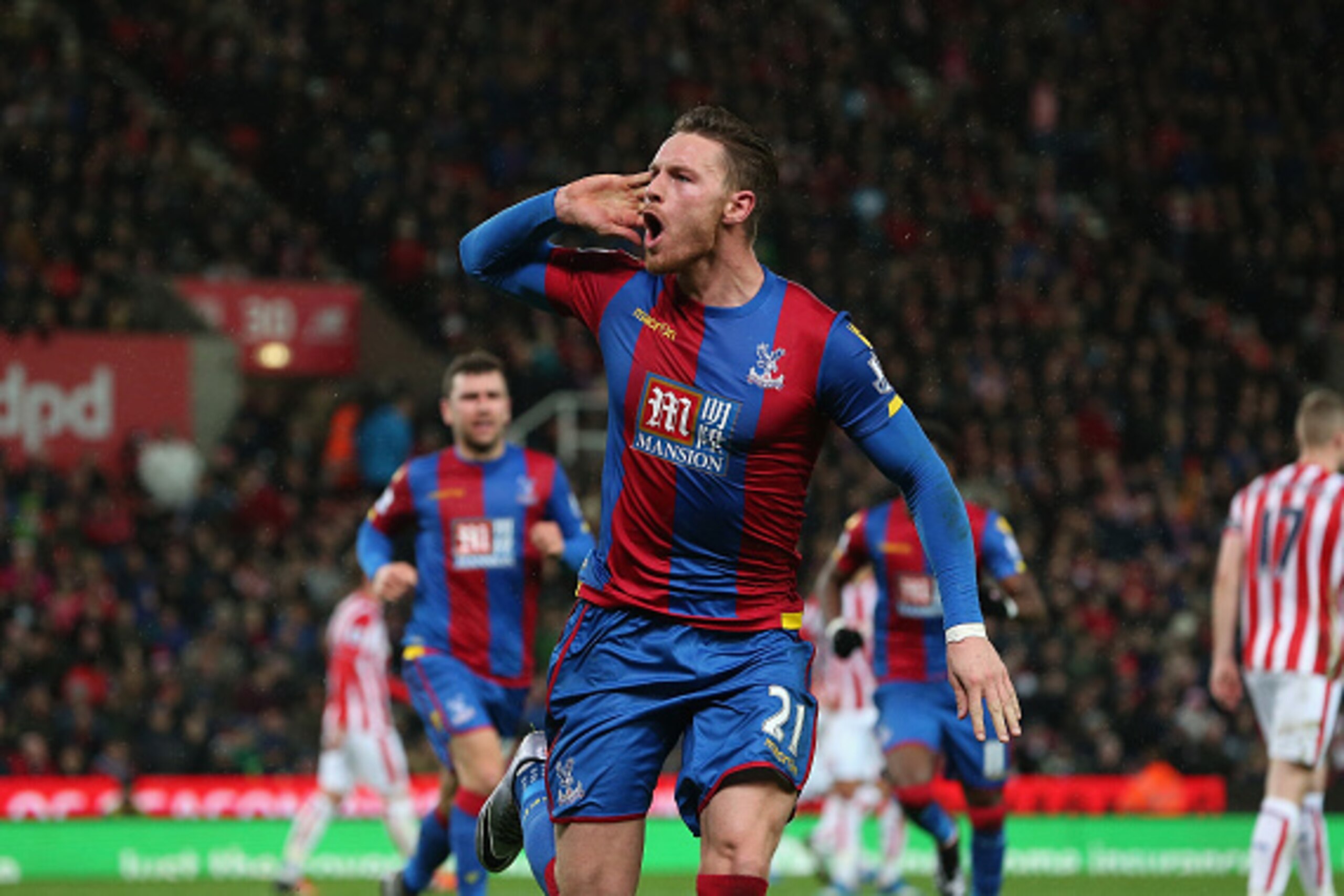STOKE ON TRENT, ENGLAND - DECEMBER 19: Connor Wickham of Crystal Palace celebrates scoring his team's first goal during the Barclays Premier League match between Stoke City and Crystal Palace at the Britannia Stadium on December 19, 2015 in Stoke on Tren STOKE ON TRENT, ENGLAND - DECEMBER 19: Connor Wickham of Crystal Palace celebrates scoring his team's first goal during the Barclays Premier League match between Stoke City and Crystal Palace at the Britannia Stadium on December 19, 2015 in Stoke on Tren