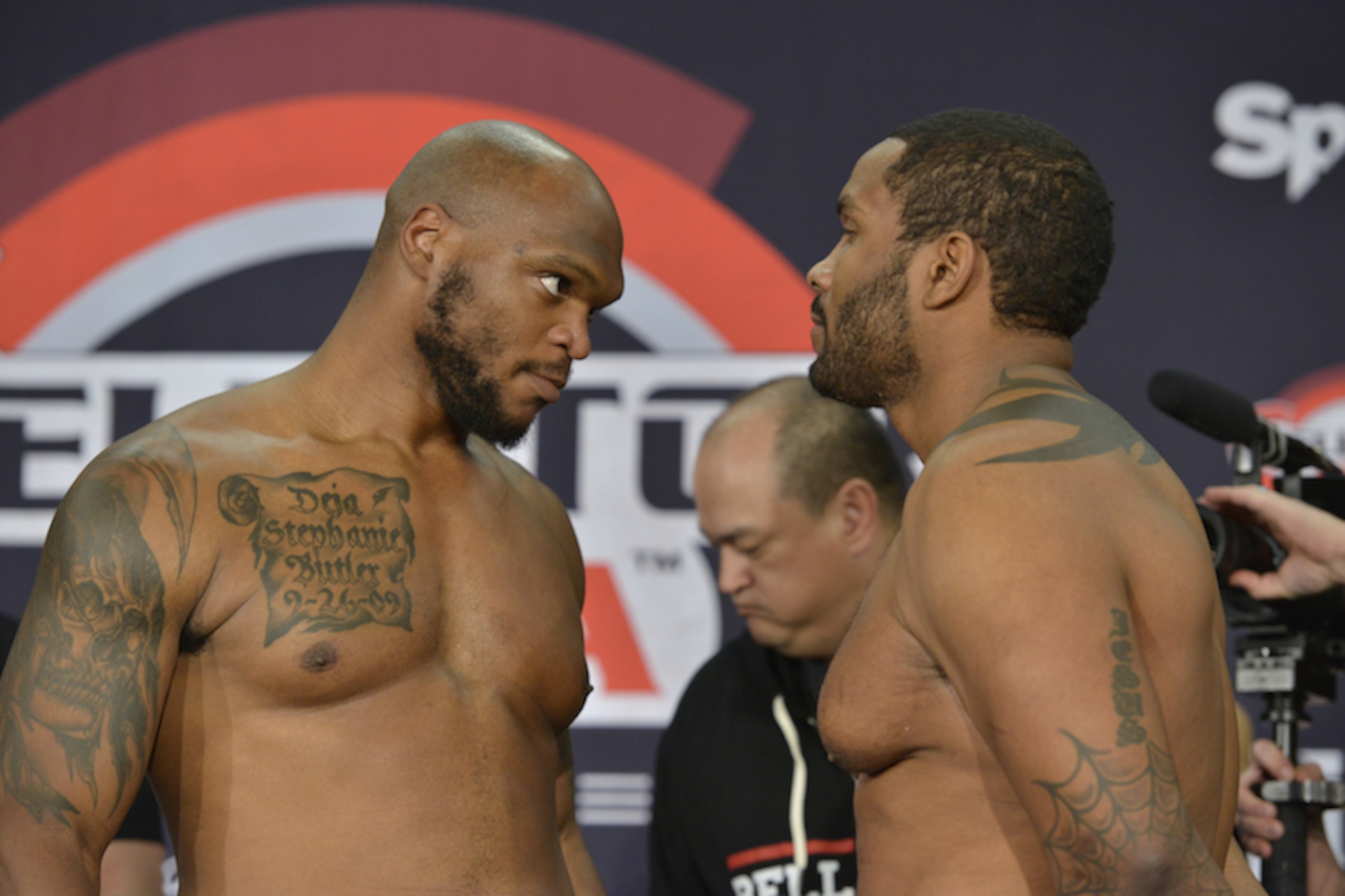 Butler and Johnson's staredown from Thursday's weigh-in.
