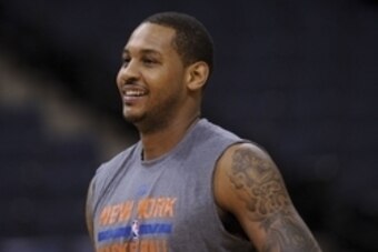 Jan 16, 2016; Memphis, TN, USA; New York Knicks forward Carmelo Anthony (7) before the game against the Memphis Grizzlies at FedExForum. Mandatory Credit: Justin Ford-USA TODAY Sports