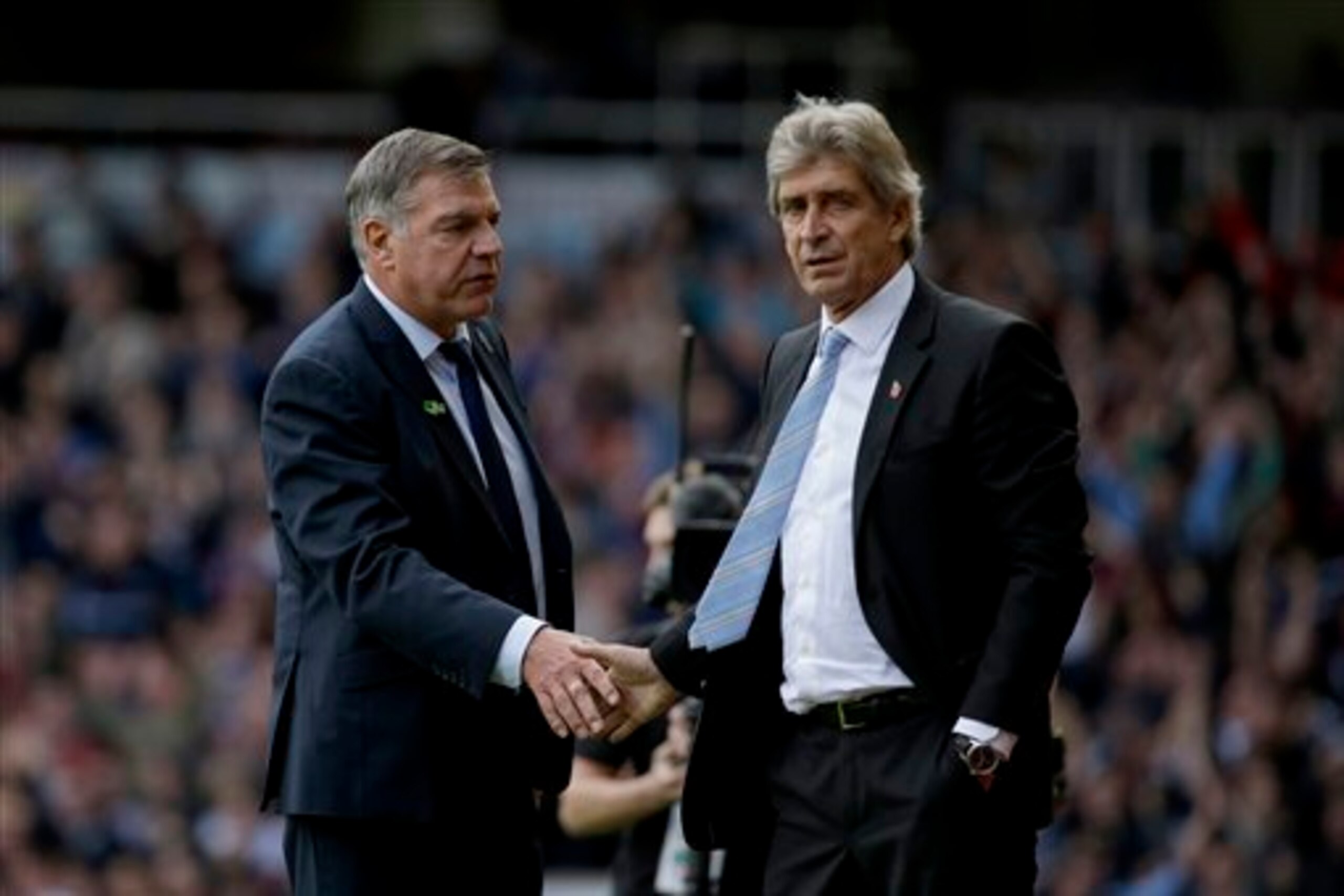 Sam Allardyce and Pellegrini are experiencing contrasting fortunes.