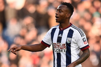 WEST BROMWICH, ENGLAND - JANUARY 30:  Saido Berahino of West Bromwich Albion reacts during The Emirates FA Cup Fourth Round match between West Bromwich Albion and  Peterborough United at The Hawthorns on January 30, 2016 in West Bromwich, England.  (Photo