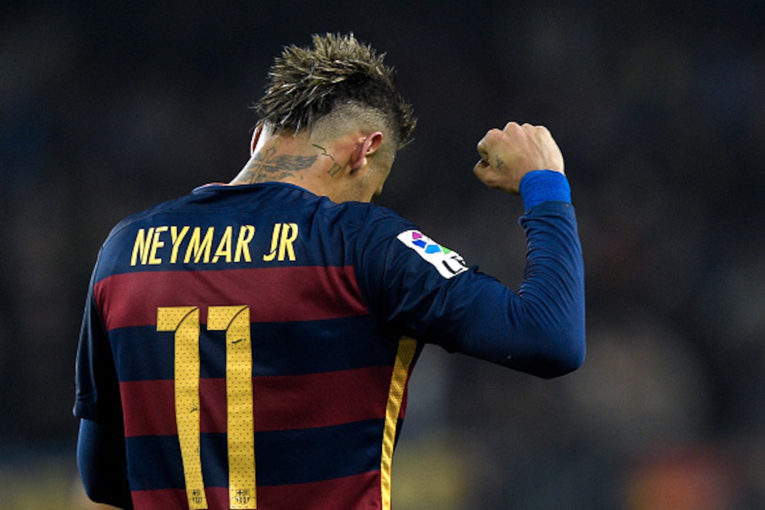 Barcelona's Brazilian forward Neymar celebrates after scoring a goal during the Spanish Copa del Rey (King's Cup) quarter-finals second leg football match FC Barcelona vs Athletic Club de Bilbao at Camp Nou stadium in Barcelona on January 27, 2016. AFP Barcelona's Brazilian forward Neymar celebrates after scoring a goal during the Spanish Copa del Rey (King's Cup) quarter-finals second leg football match FC Barcelona vs Athletic Club de Bilbao at Camp Nou stadium in Barcelona on January 27, 2016. AFP