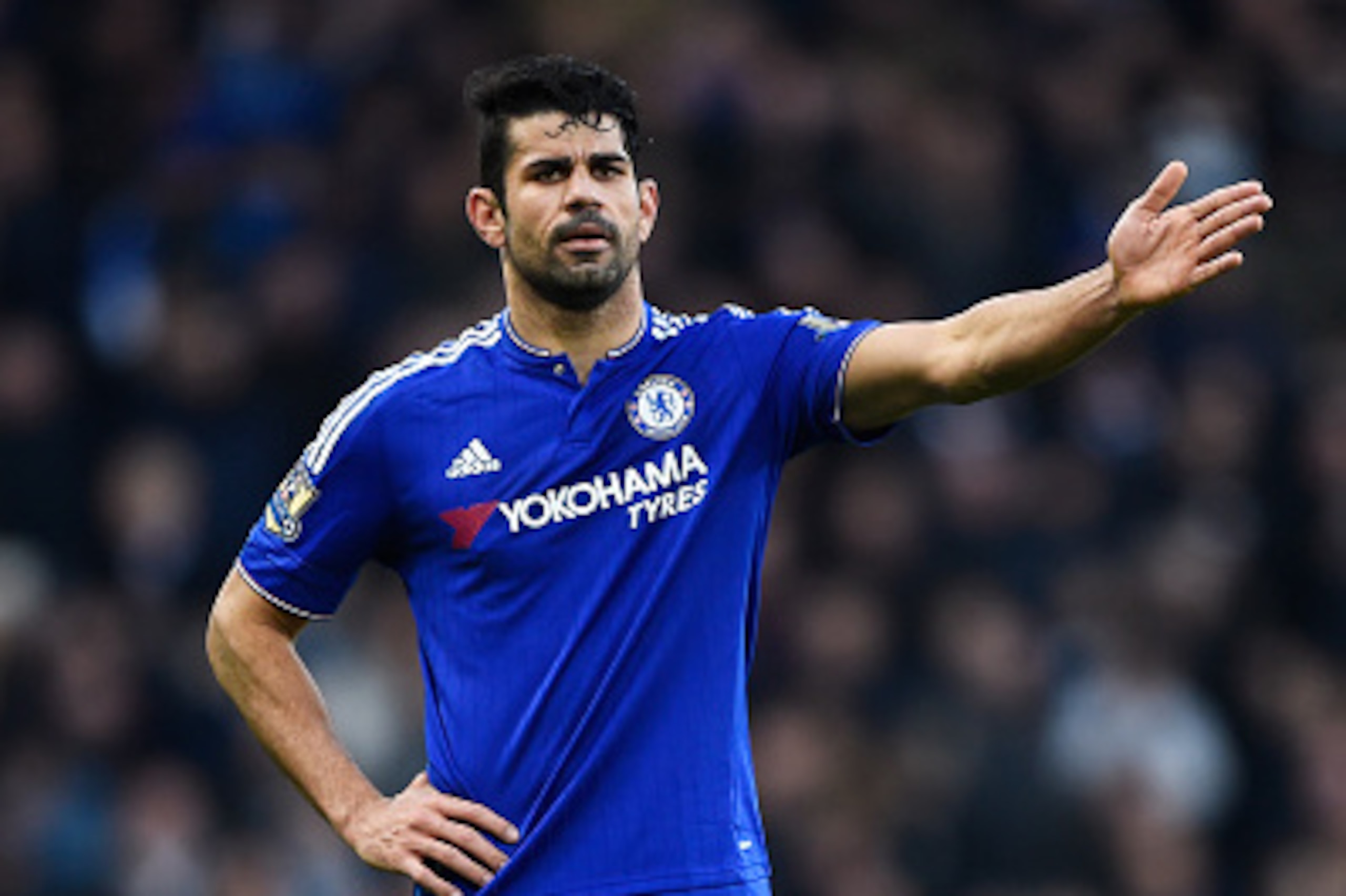 LONDON, ENGLAND - JANUARY 16: Diego Costa of Chelsea reacts during the Barclays Premier League match between Chelsea and Everton at Stamford Bridge on January 16, 2016 in London, England. (Photo by Mike Hewitt/Getty Images) LONDON, ENGLAND - JANUARY 16: Diego Costa of Chelsea reacts during the Barclays Premier League match between Chelsea and Everton at Stamford Bridge on January 16, 2016 in London, England. (Photo by Mike Hewitt/Getty Images)