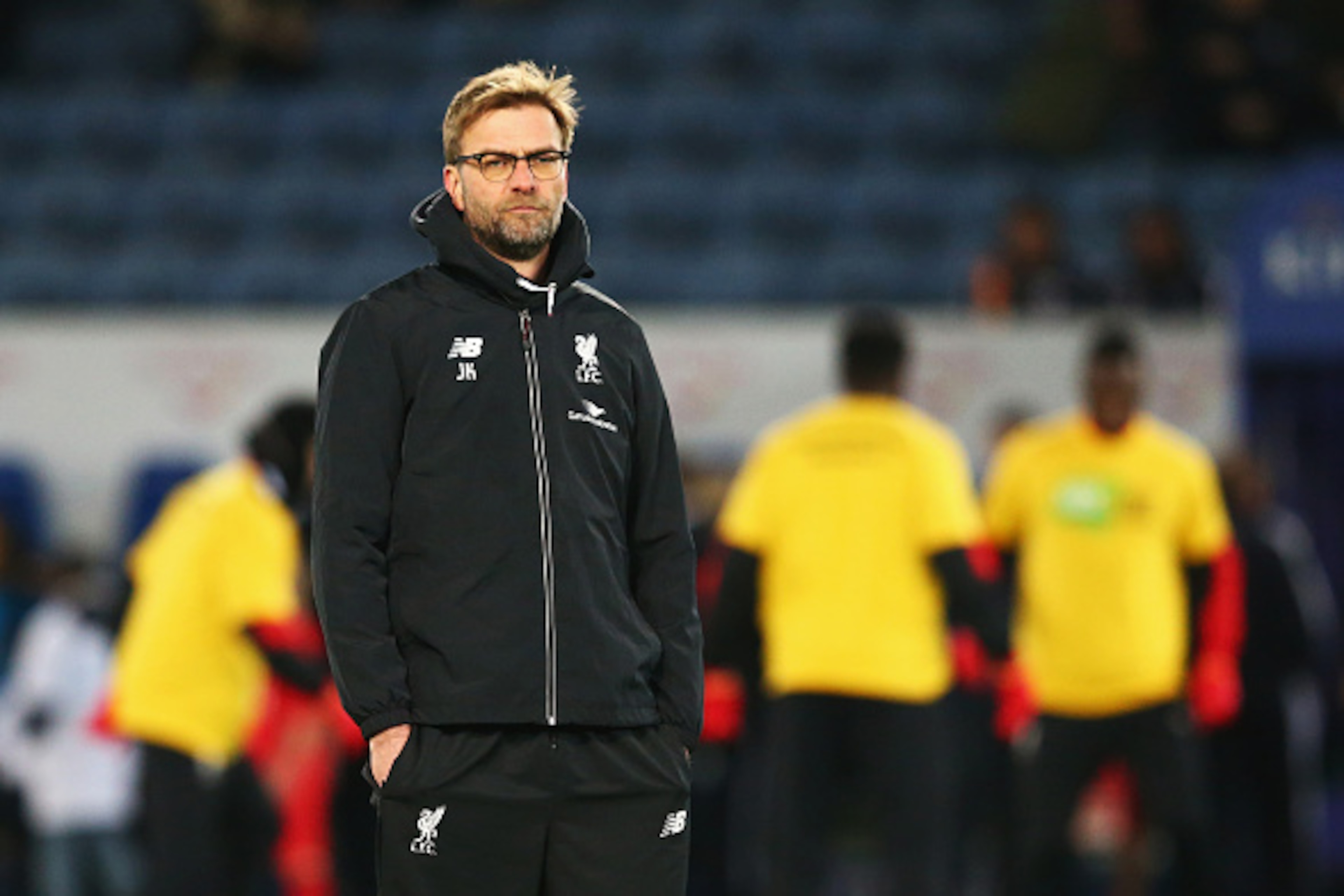 LEICESTER, ENGLAND - FEBRUARY 02:  Jurgen Klopp, manager of Liverpool looks on prior to the Barclays Premier League match between Leicester City and Liverpool at The King Power Stadium on February 2, 2016 in Leicester, England.  (Photo by Matthew Lewis/Ge