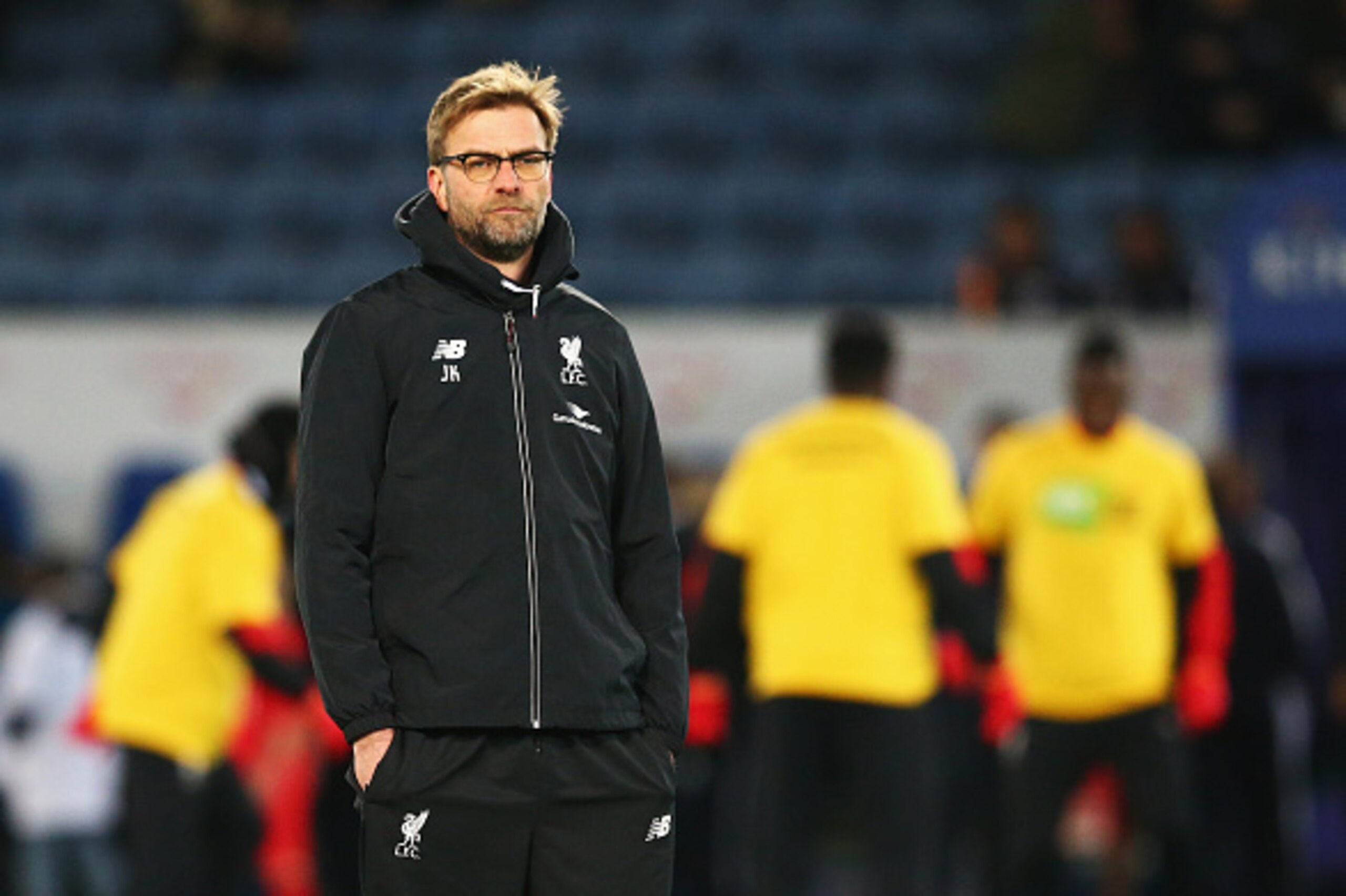 LEICESTER, ENGLAND - FEBRUARY 02:  Jurgen Klopp, manager of Liverpool looks on prior to the Barclays Premier League match between Leicester City and Liverpool at The King Power Stadium on February 2, 2016 in Leicester, England.  (Photo by Matthew Lewis/Ge