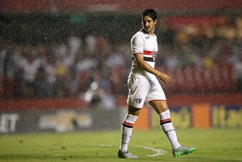SAO PAULO, BRAZIL - NOVEMBER 19:  Pato of Sao Paulo looks on during the match between Sao Paulo and Atletico MG for the Brazilian Series A 2015 at Estadio do Morumbi on November 19, 2015 in Sao Paulo, Brazil.  (Photo by Friedemann Vogel/Getty Images)