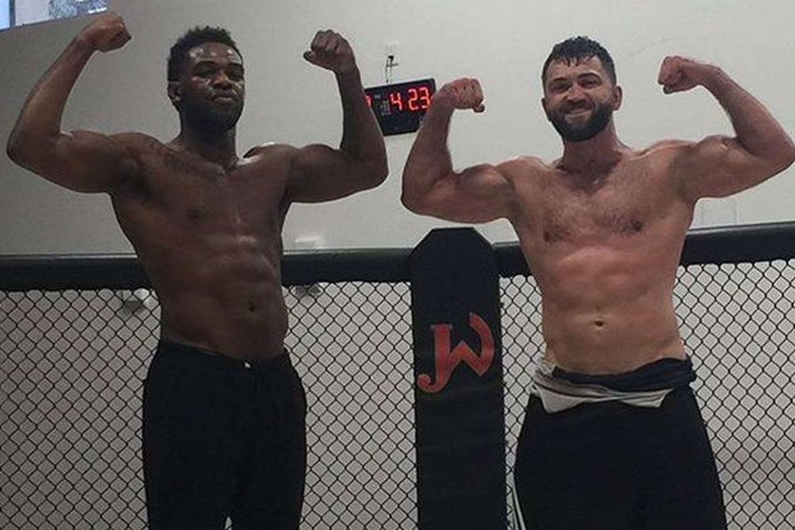 Jones with heavyweight teammate Andrei Arlovski.