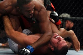 Jones mauls Shogun Rua at UFC 128.