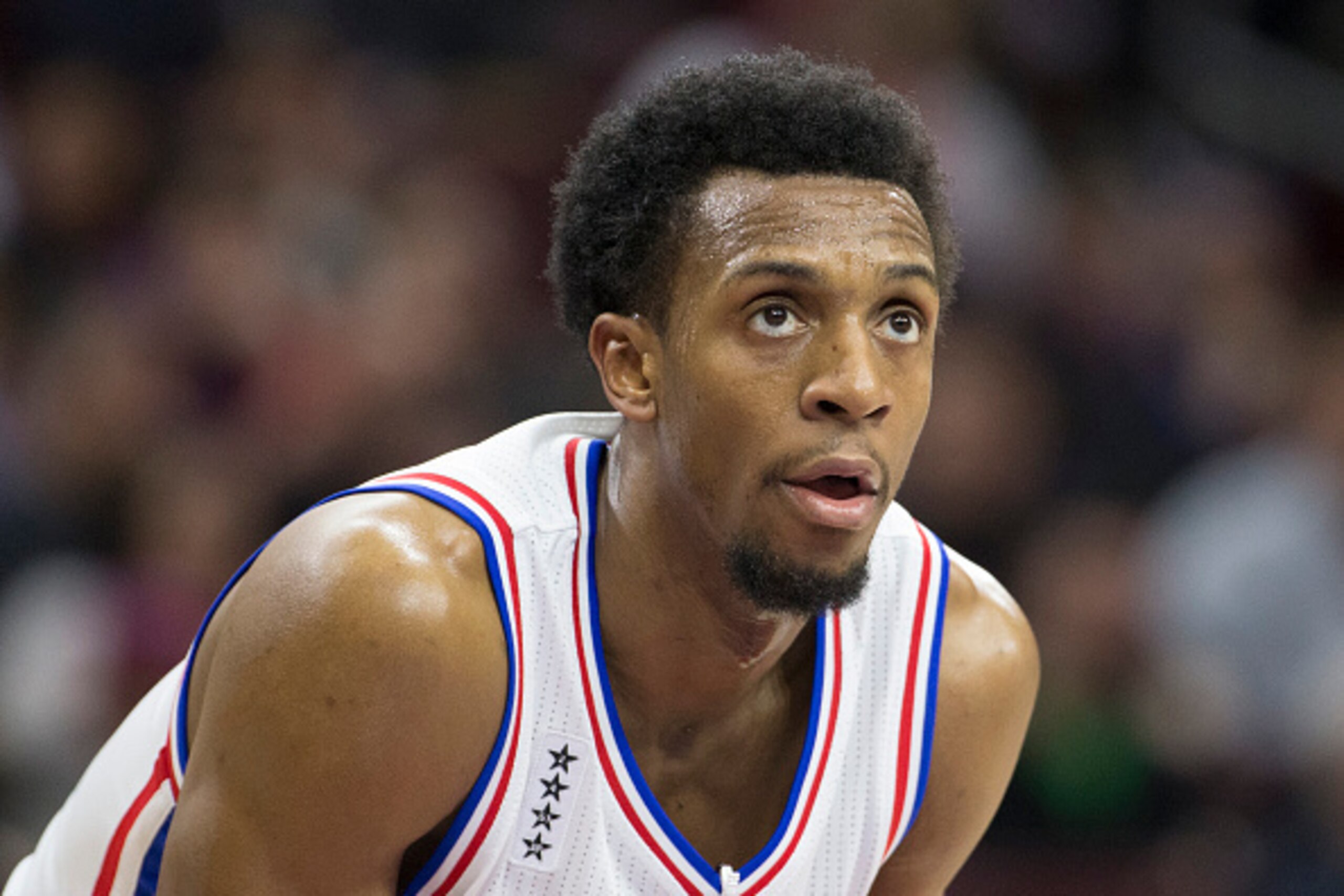 PHILADELPHIA, PA - JANUARY 26: Ish Smith #1 of the Philadelphia 76ers looks on during the game against the Phoenix Suns on January 26, 2016 at the Wells Fargo Center in Philadelphia, Pennsylvania. NOTE TO USER: User expressly acknowledges and agrees that,