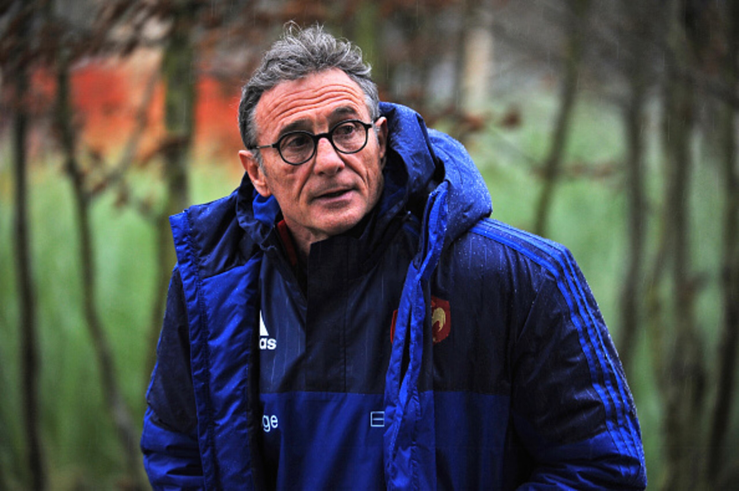 PARIS, FRANCE - FEBRUARY 02: New France head coach Guy Noves arrives for a training session at National Center of french rugby in Marcoussis on February 2, 2016 in Paris, France. Ahead of France's Six Nations' rugby match against Italy in Paris on Februar