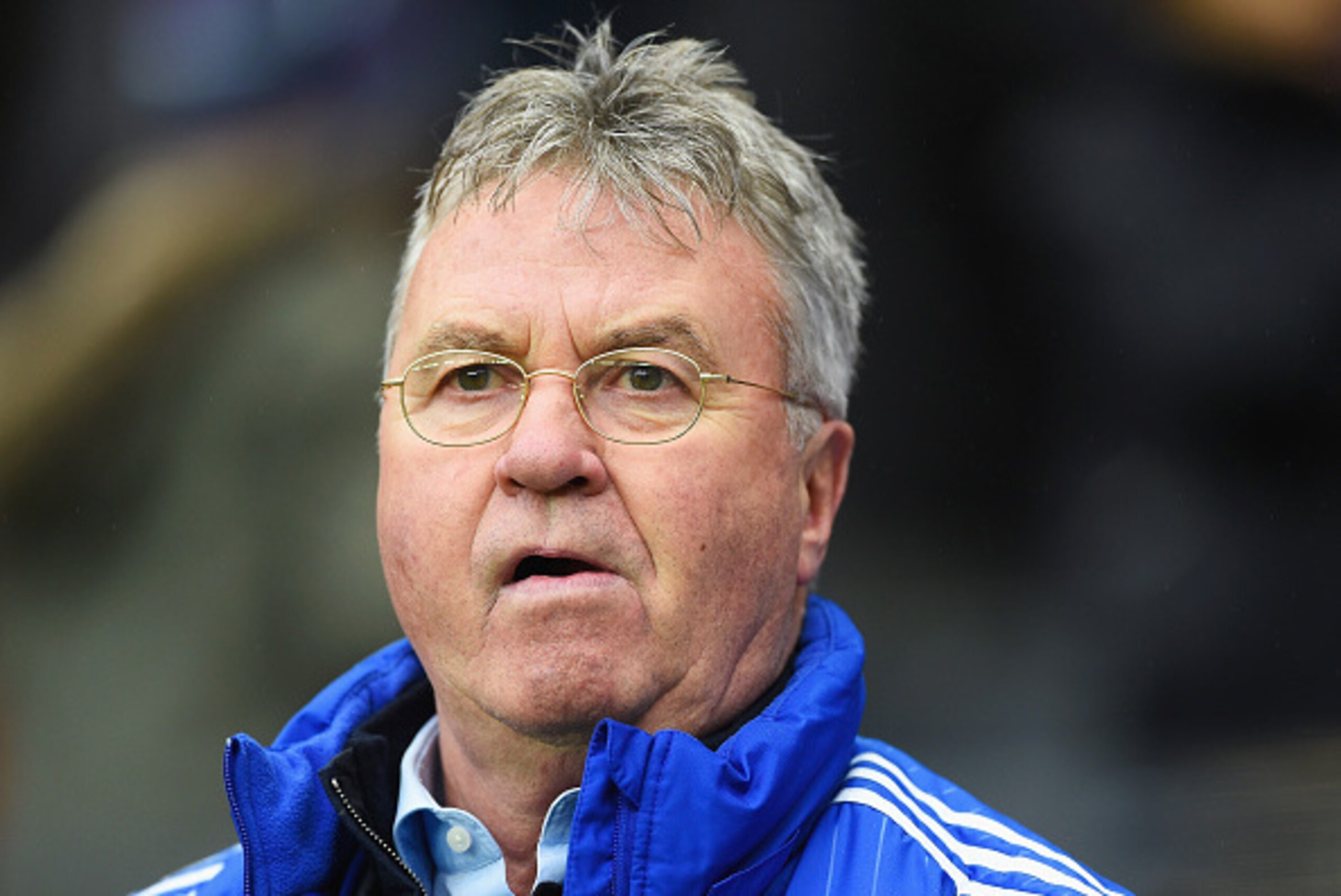 MILTON KEYNES, ENGLAND - JANUARY 31:  Guus Hiddink, interim manager of Chelsea looks on prior to the Emirates FA Cup Fourth Round match between Milton Keynes Dons and Chelsea at Stadium mk on January 31, 2016 in Milton Keynes, England.  (Photo by Mike Hew