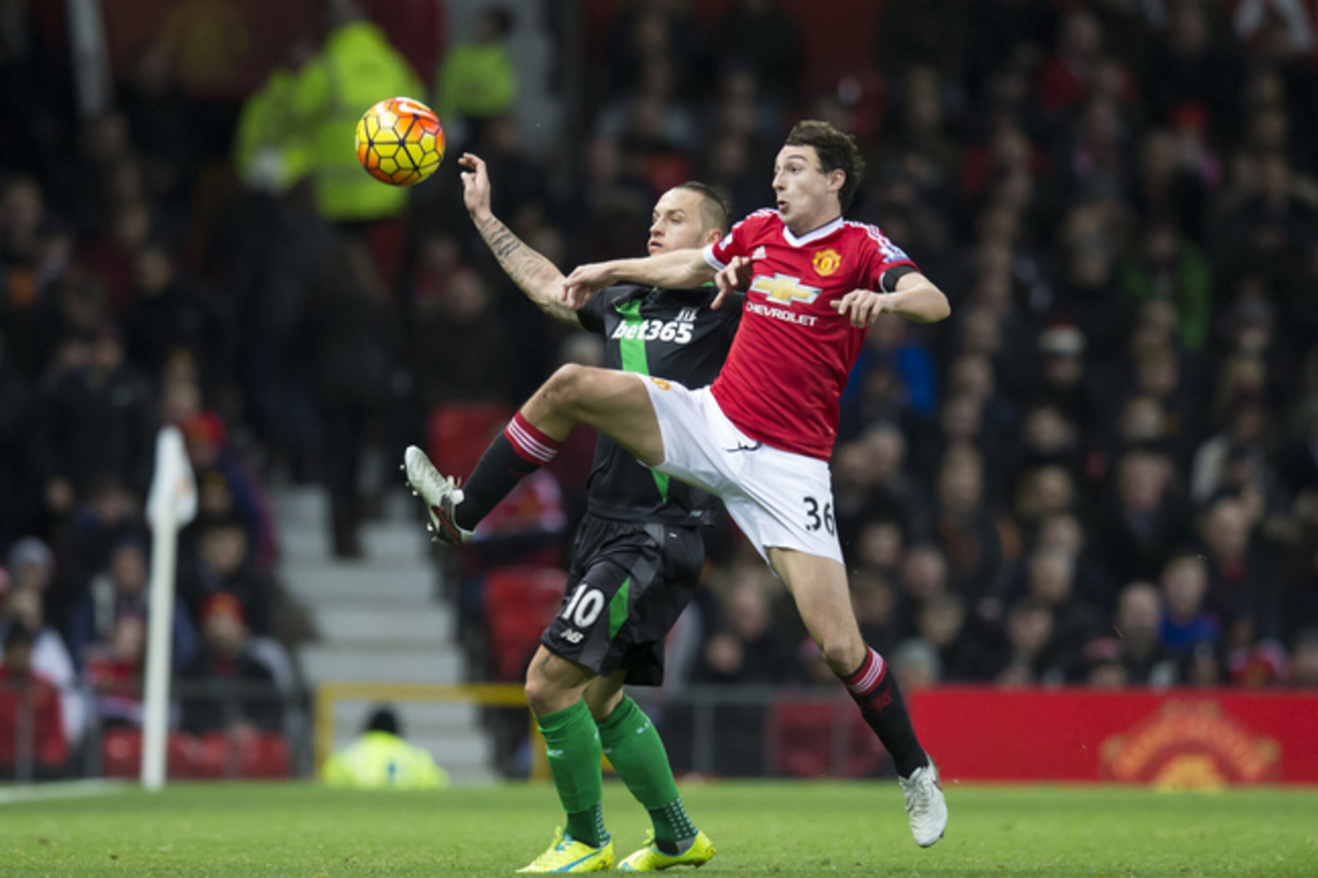 Matteo Darmian in action against Stoke