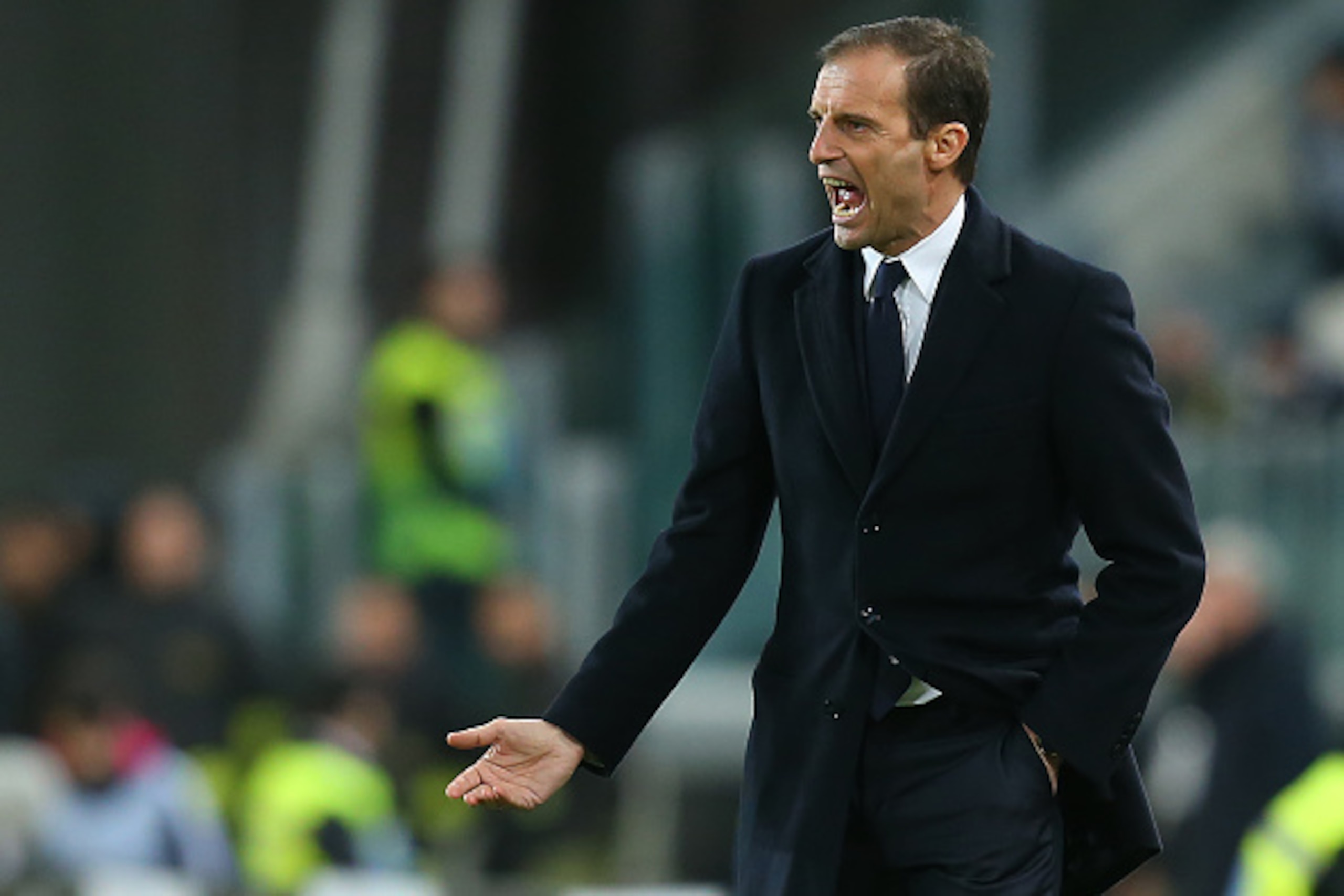 Juventus' coach Massimiliano Allegri reacts during the Italian Serie A football match Juventus Vs Genoa on February 3, 2016 at the 'Juventus Stadium' in Turin. AFP PHOTO / MARCO BERTORELLO / AFP / MARCO BERTORELLO (Photo credit should read MARCO B Juventus' coach Massimiliano Allegri reacts during the Italian Serie A football match Juventus Vs Genoa on February 3, 2016 at the 'Juventus Stadium' in Turin. AFP PHOTO / MARCO BERTORELLO / AFP / MARCO BERTORELLO (Photo credit should read MARCO B