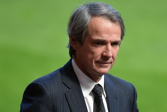 Former Liverpool football club player Alan Hansen arrives for a memorial service to mark the 25th anniversary of the Hillsborough Disaster at Anfield Stadium in Liverpool, northwest England on April 15, 2014. Thousands attended a service at Anfield footba