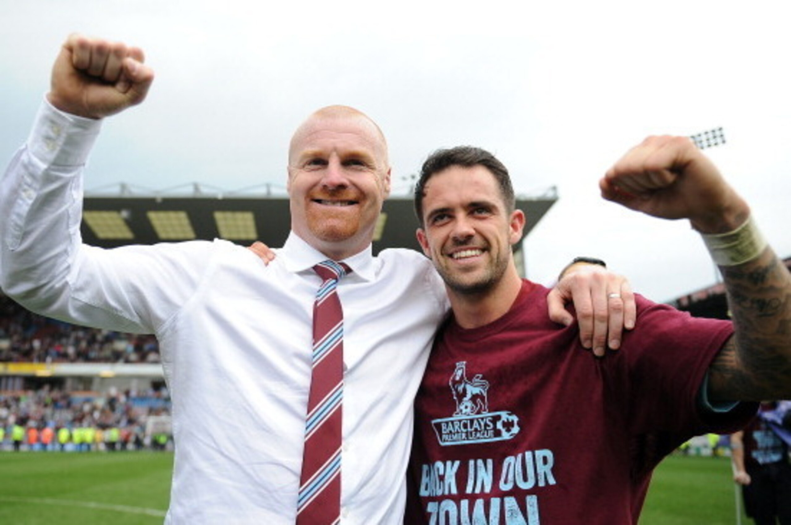BURNLEY, ENGLAND - APRIL 21: Burnley manager Sean Dyche celebrates with Danny Ings following the Sky Bet Championship match between Burnley and Wigan Athletic at Turf Moor on April 21, 2014 in Burnley, England. (Photo by Chris Brunskill/Getty Images) BURNLEY, ENGLAND - APRIL 21: Burnley manager Sean Dyche celebrates with Danny Ings following the Sky Bet Championship match between Burnley and Wigan Athletic at Turf Moor on April 21, 2014 in Burnley, England. (Photo by Chris Brunskill/Getty Images)