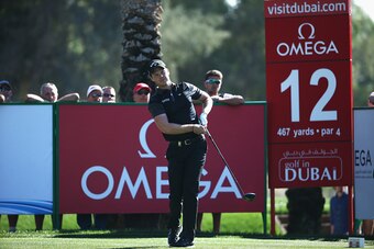 DUBAI, UNITED ARAB EMIRATES - FEBRUARY 06:  Danny Willett of England tees off on the 12th hole during the third round of the Omega Dubai Desert Classic at the Emirates Golf Club on February 6, 2016 in Dubai, United Arab Emirates.  (Photo by Warren Little/