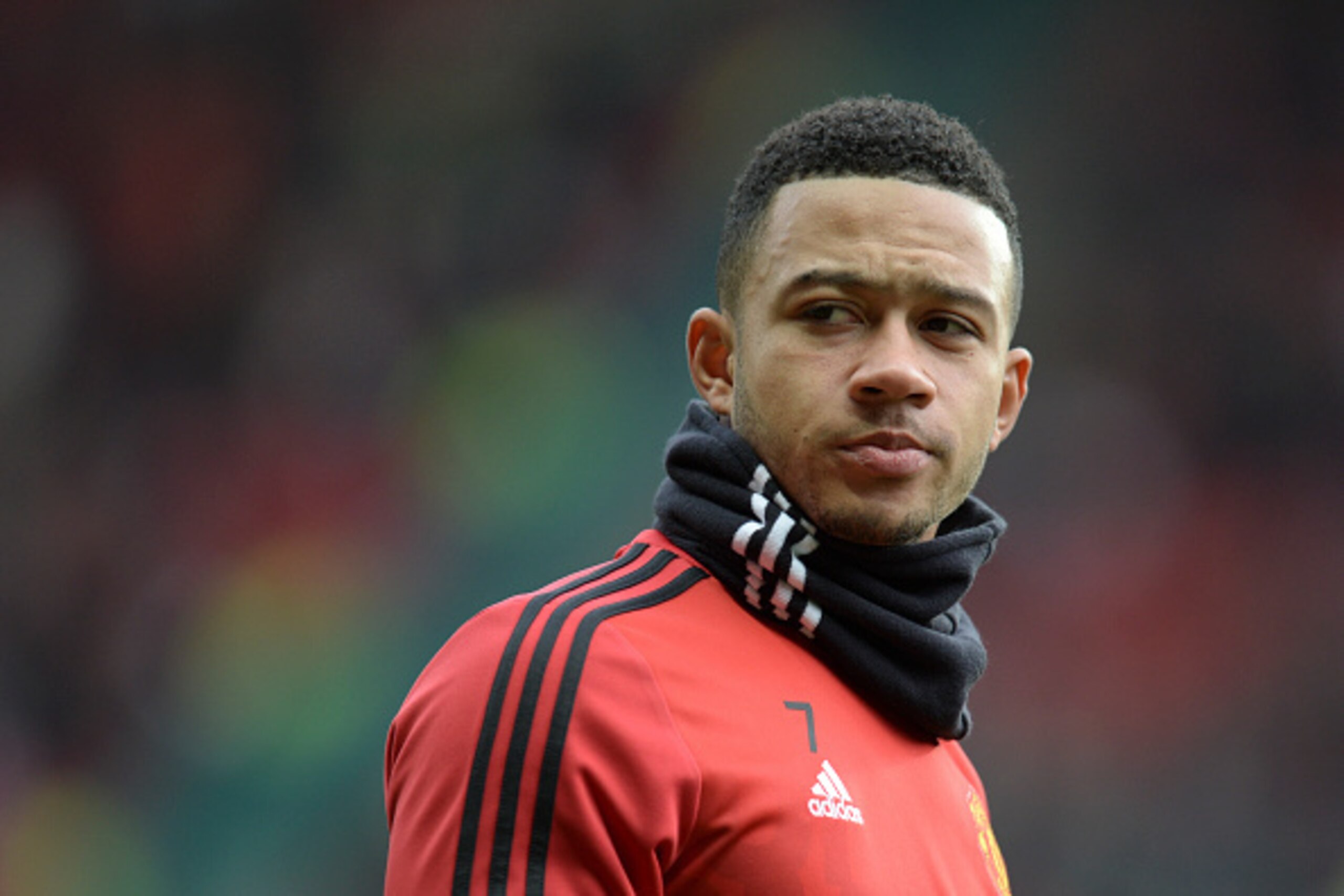 Manchester United's Dutch midfielder Memphis Depay warms up before the English Premier League football match between Manchester United and Southampton at Old Trafford in Manchester, north west England, on January 23, 2016. AFP PHOTO / OLI SCARFF

 / AFP /