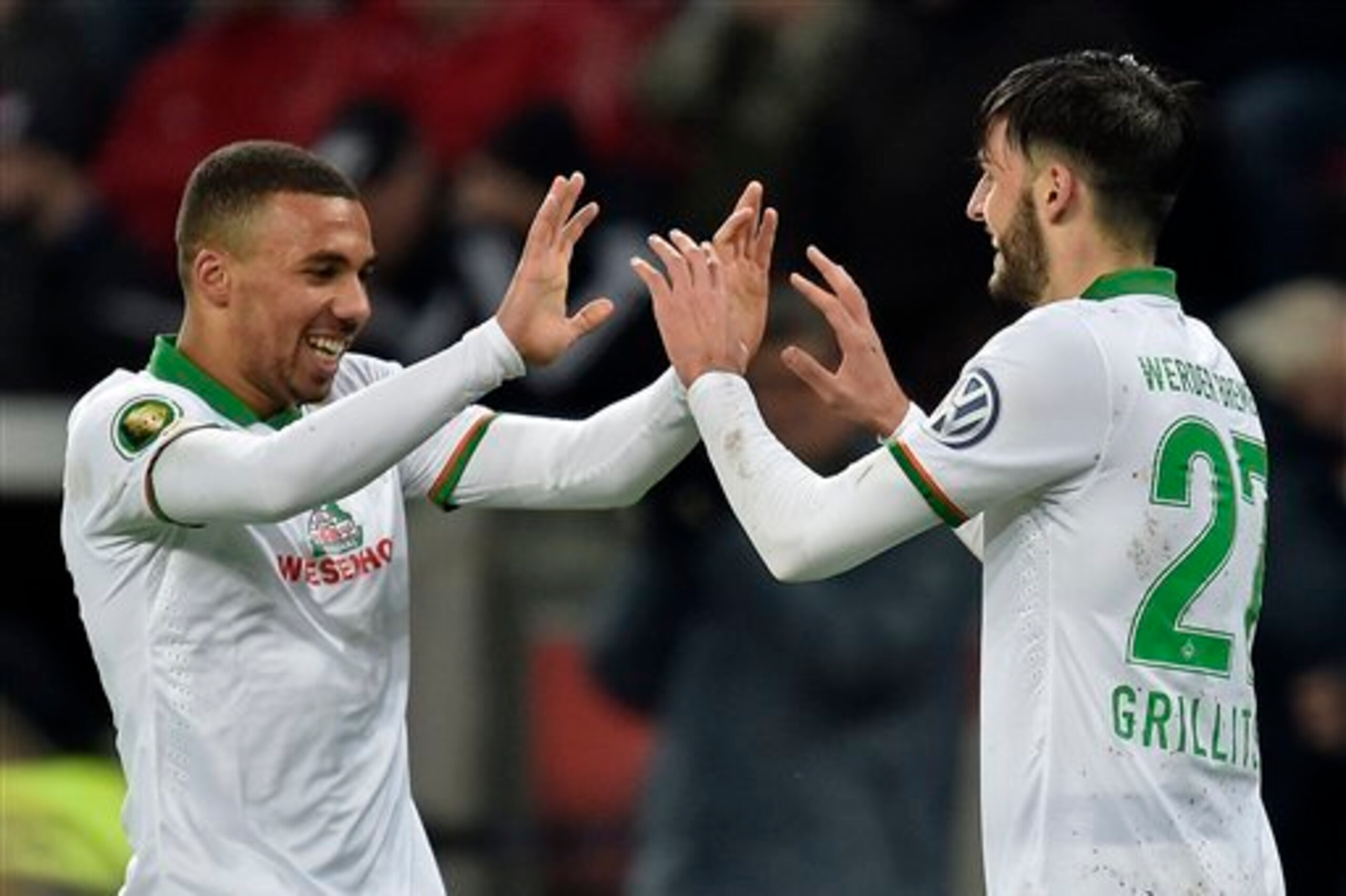 Grillitsch (right) netted a crucial third on Tuesday. Grillitsch (right) netted a crucial third on Tuesday.