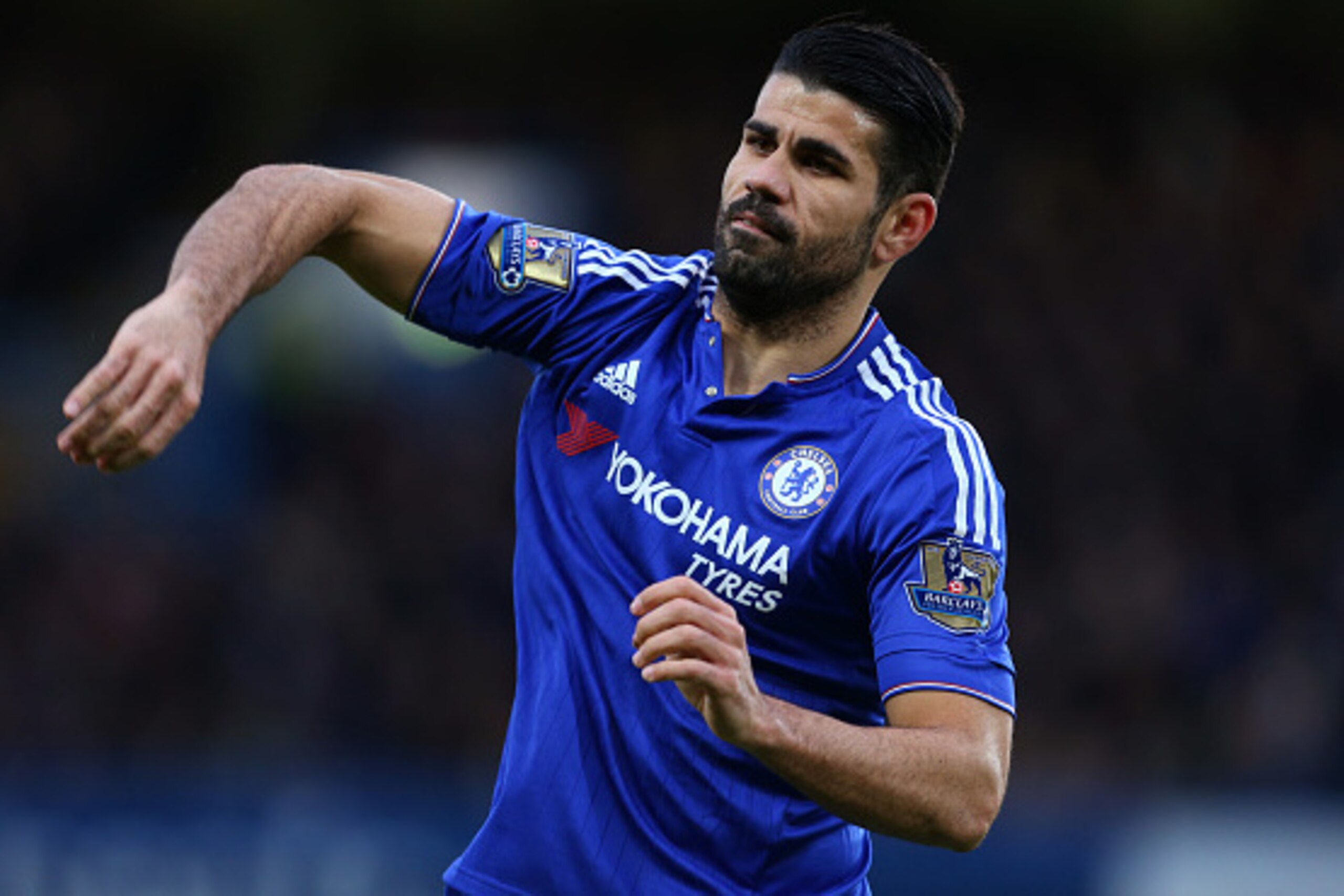 LONDON, ENGLAND - FEBRUARY 07 :  Diego Costa of Chelsea during the Barclays Premier League match between Chelsea and Manchester United at Stamford Bridge on February 7, 2016 in London, England.  (Photo by Catherine Ivill - AMA/Getty Images)