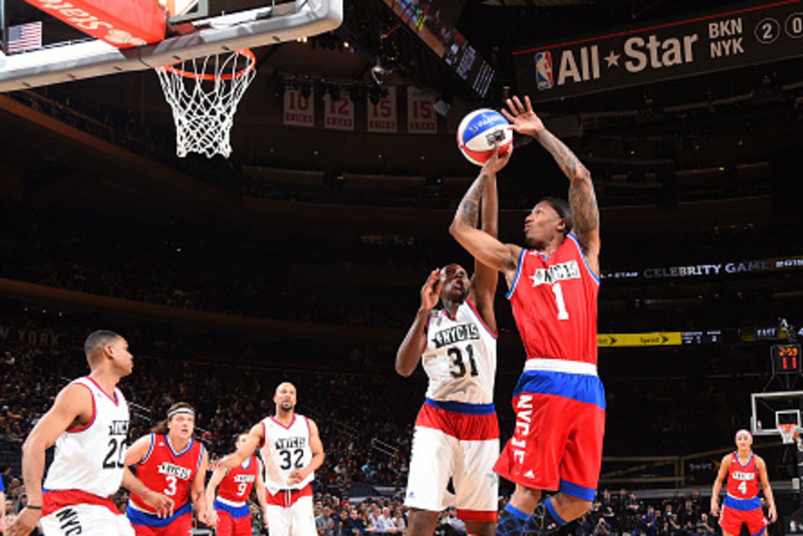 NEW YORK, NY - FEBRUARY 13: Actor Nick Cannon shoots during the Sprint NBA All-Star Celebrity Game as part of 2015 All-Star Weekend at Madison Square Garden on February 13, 2015 in New York, New York. NOTE TO USER: User expressly acknowledges and agrees t NEW YORK, NY - FEBRUARY 13: Actor Nick Cannon shoots during the Sprint NBA All-Star Celebrity Game as part of 2015 All-Star Weekend at Madison Square Garden on February 13, 2015 in New York, New York. NOTE TO USER: User expressly acknowledges and agrees t