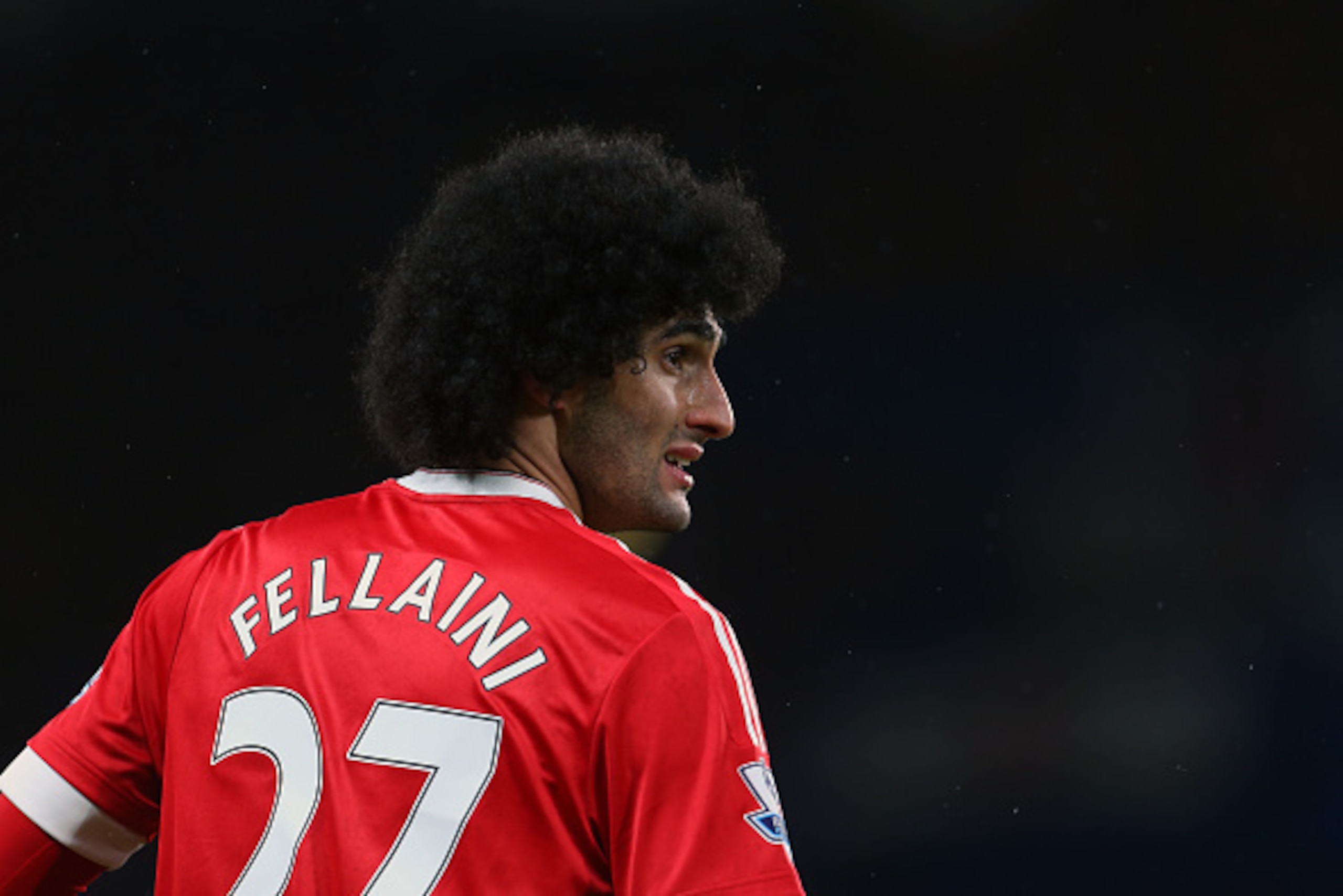 LONDON, ENGLAND - FEBRUARY 07 :  Marouane Fellaini of Manchester United during the Barclays Premier League match between Chelsea and Manchester United at Stamford Bridge on February 7, 2016 in London, England.  (Photo by Catherine Ivill - AMA/Getty Images