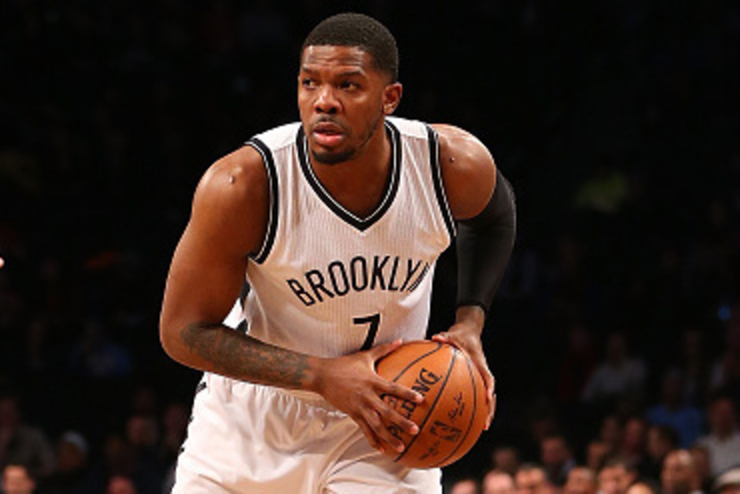 NEW YORK, NY - FEBRUARY 08: Joe Johnson #7 of the Brooklyn Nets in action against the Denver Nuggets at the Barclays Center on February 8, 2016 in Brooklyn borough of New York City. NOTE TO USER: User expressly acknowledges and agrees that, by downloadin NEW YORK, NY - FEBRUARY 08: Joe Johnson #7 of the Brooklyn Nets in action against the Denver Nuggets at the Barclays Center on February 8, 2016 in Brooklyn borough of New York City. NOTE TO USER: User expressly acknowledges and agrees that, by downloadin