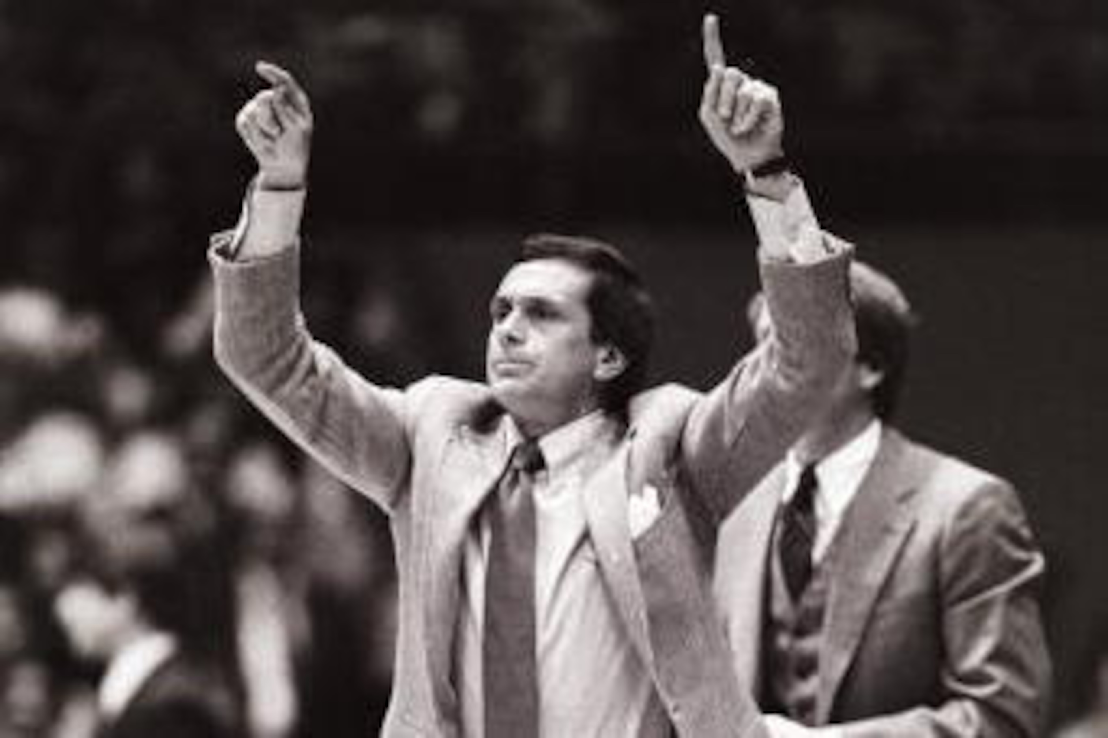 LOS ANGELES - CIRCA 1980:  Head coach Larry Brown of the UCLA Bruins signals from the sideline during a college basketball game at Pauley Pavilion circa 1980 in Los Angeles, California.  (Photo by George Gojkovich/Getty Images)
