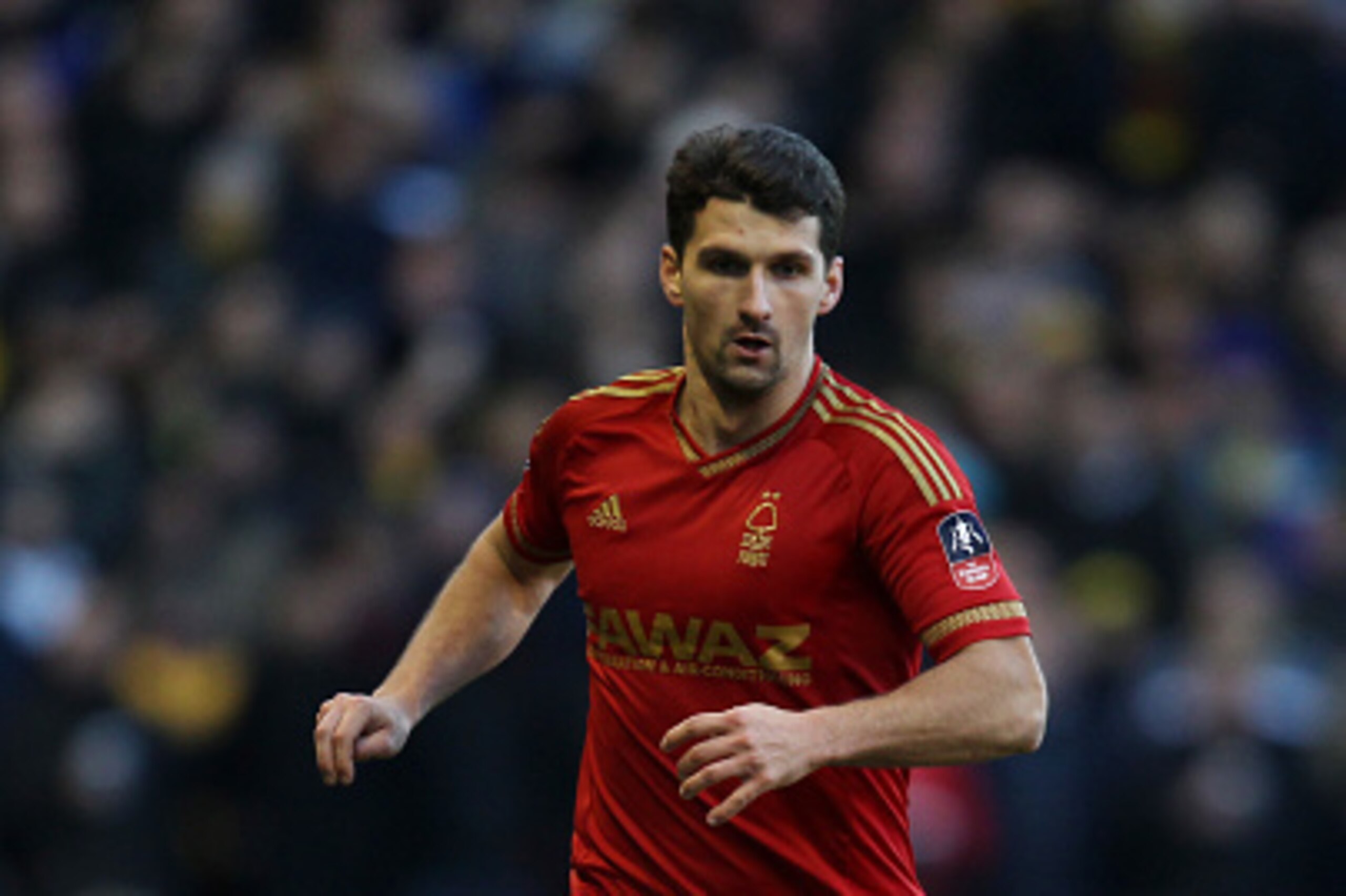 NOTTINGHAM, ENGLAND - JANUARY 30: Eric Lichaj of Nottingham Forest in action during the Emirates FA Cup Fourth Round match between Nottingham Forest and Watford at the City Ground on January 30, 2016 in Nottingham, England. (Photo by Harry Hubbard/Getty I