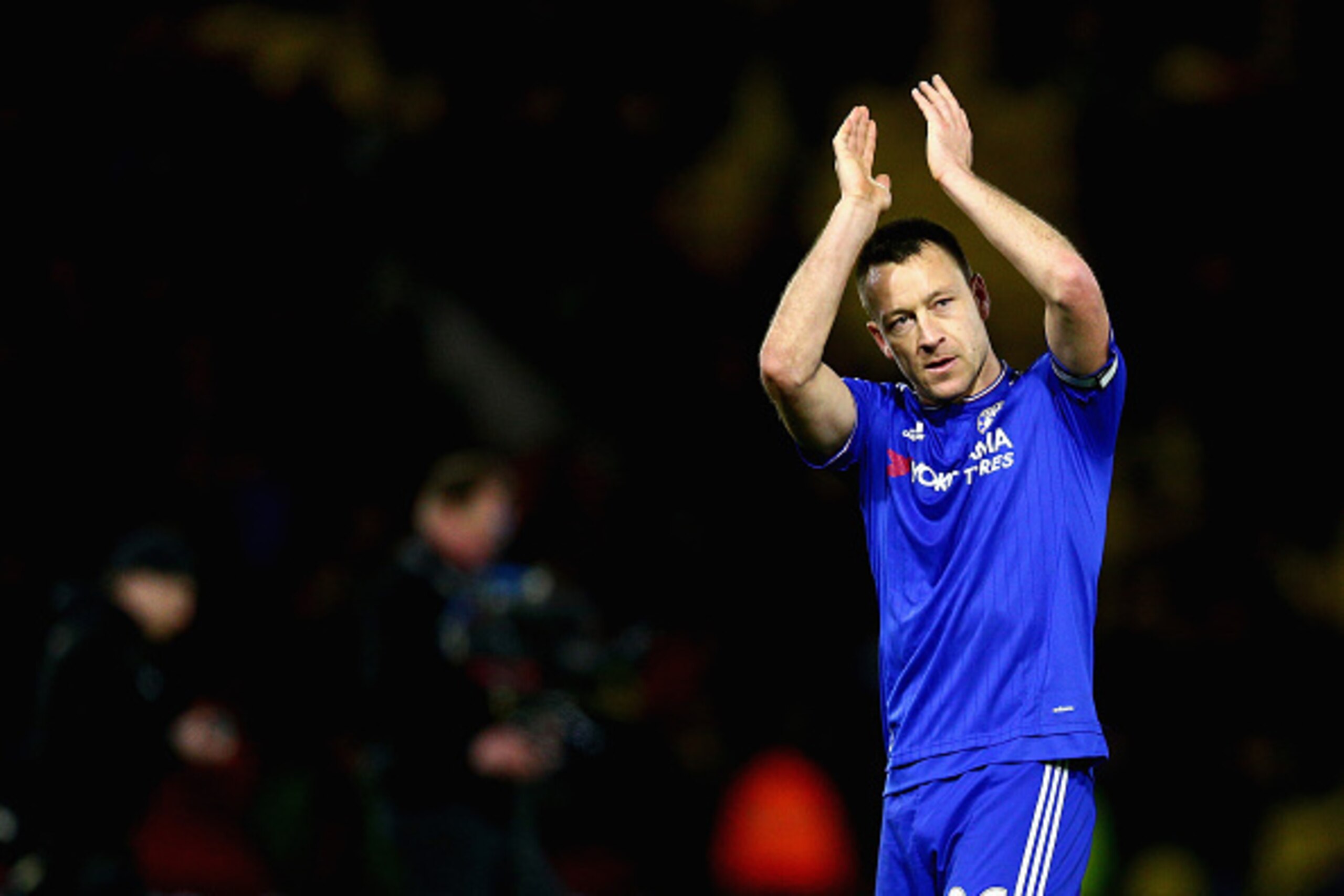 WATFORD, ENGLAND - FEBRUARY 03:  John Terry of Chelsea in action during the Barclays Premier League match between Watford and Chelsea at Vicarage Road on February 3, 2016 in Watford, England.  (Photo by Clive Mason/Getty Images)