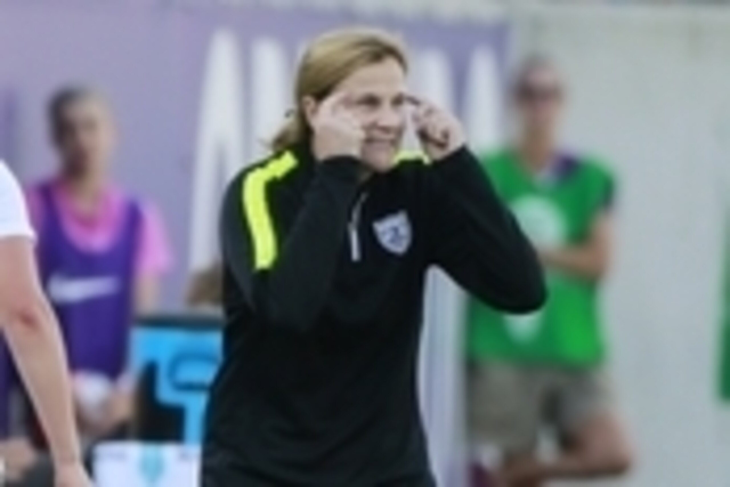 Oct 25, 2015; Orlando, FL, USA; United States head coach Jill Ellis gestures from the sidelines against the Brazil during the second half of an exhibition match in the women's soccer post World Cup tour at Citrus Bowl. United States won 3-1. Mandatory Cre