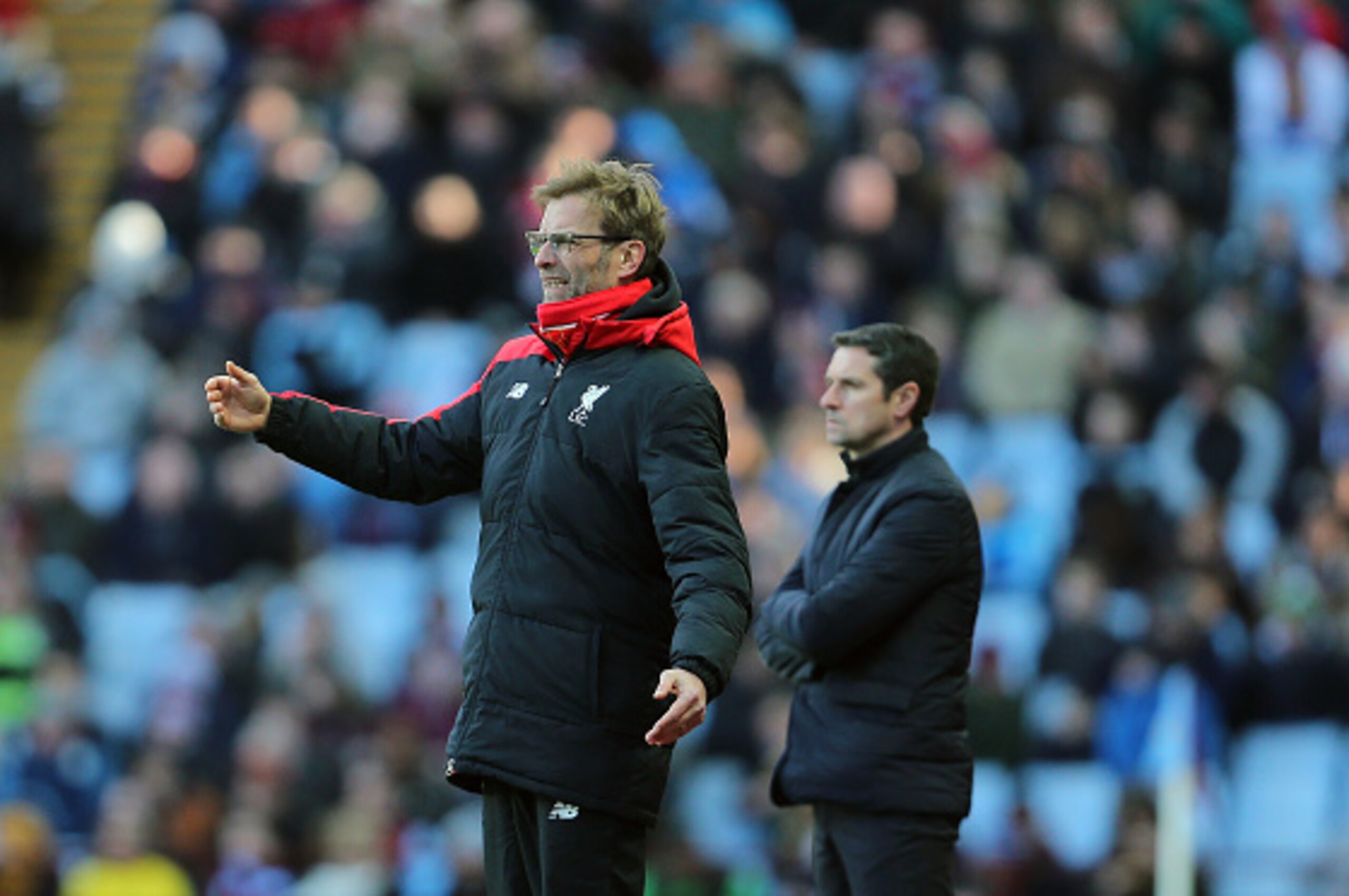 BIRMINGHAM, ENGLAND - FEBRUARY 14 : Jurgen Klopp the head coach / manager of Liverpool during the Barclays Premier League match between Aston Villa and Liverpool at Villa Park on February 14, 2016 in Birmingham, England.  (Photo by James Baylis - AMA/ via
