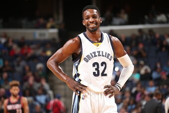 MEMPHIS, TN - FEBRUARY 8:  Jeff Green #32 of the Memphis Grizzlies stands on the court during the game against the Portland Trail Blazers on February 8, 2016 at FedExForum in Memphis, Tennessee. NOTE TO USER: User expressly acknowledges and agrees that, b