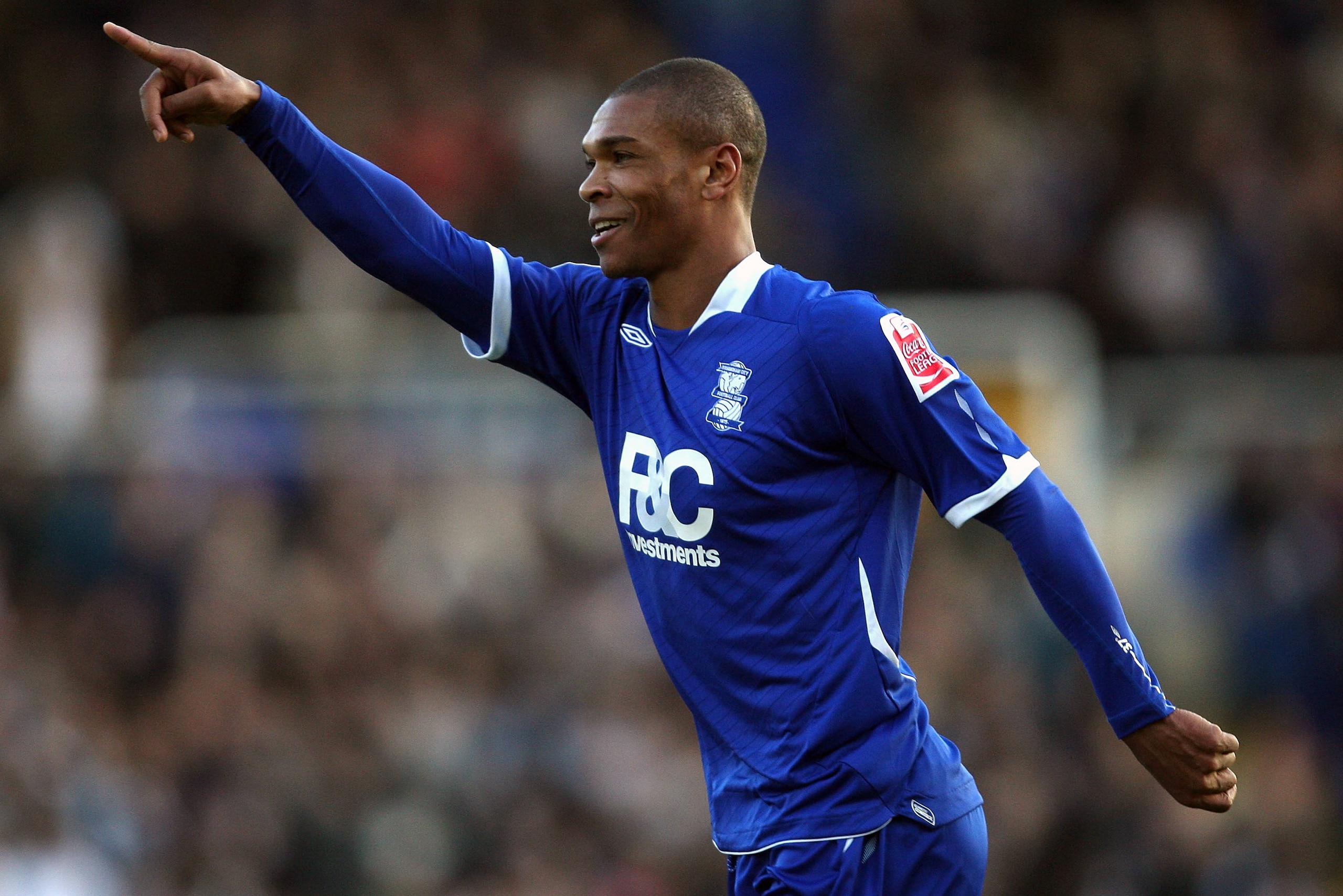 Bent celebrates scoring for Birmingham City in 2008.