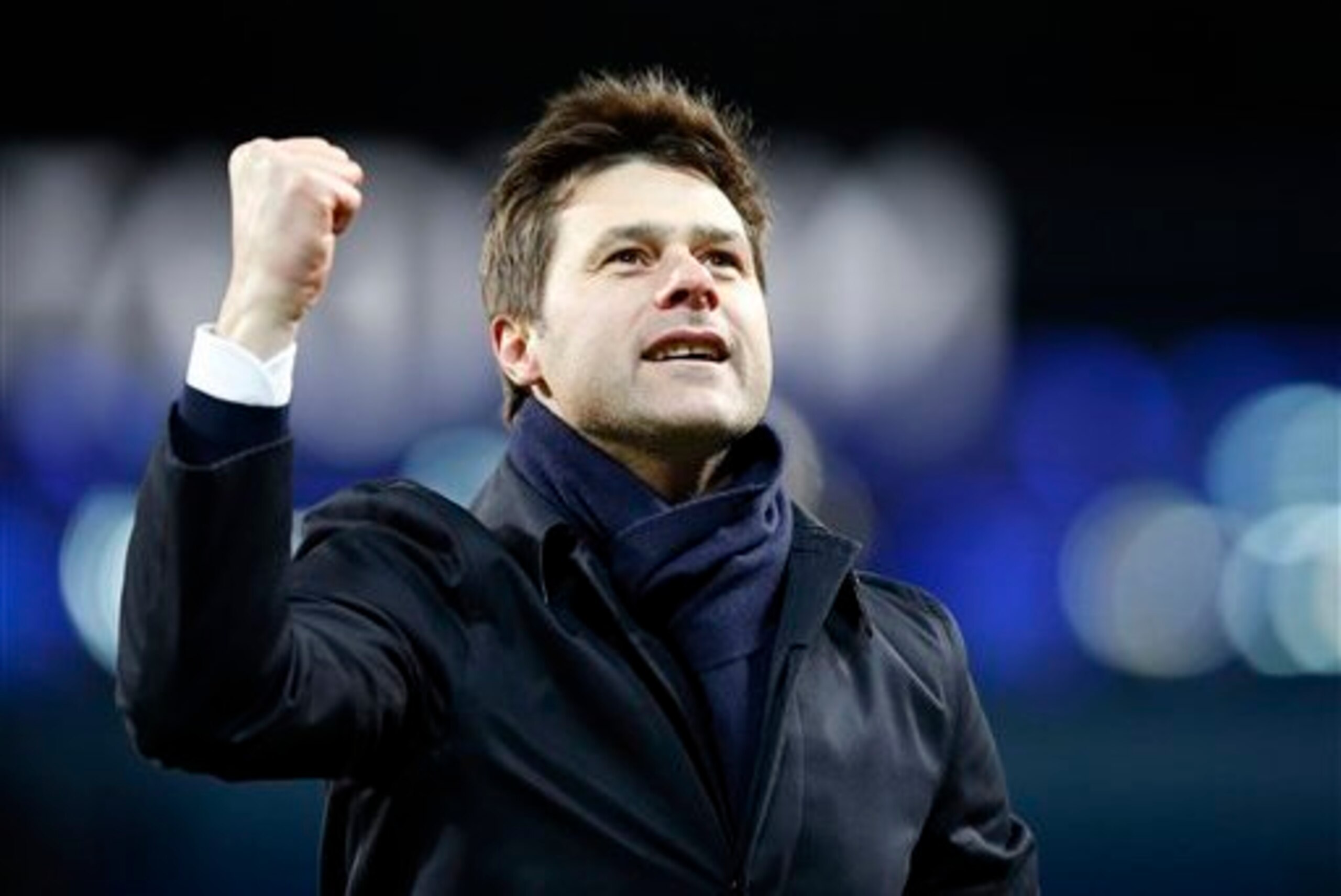 Mauricio Pochettino celebrates Spurs' win over Manchester City. The head coach's team have represented him very well so far this season.
