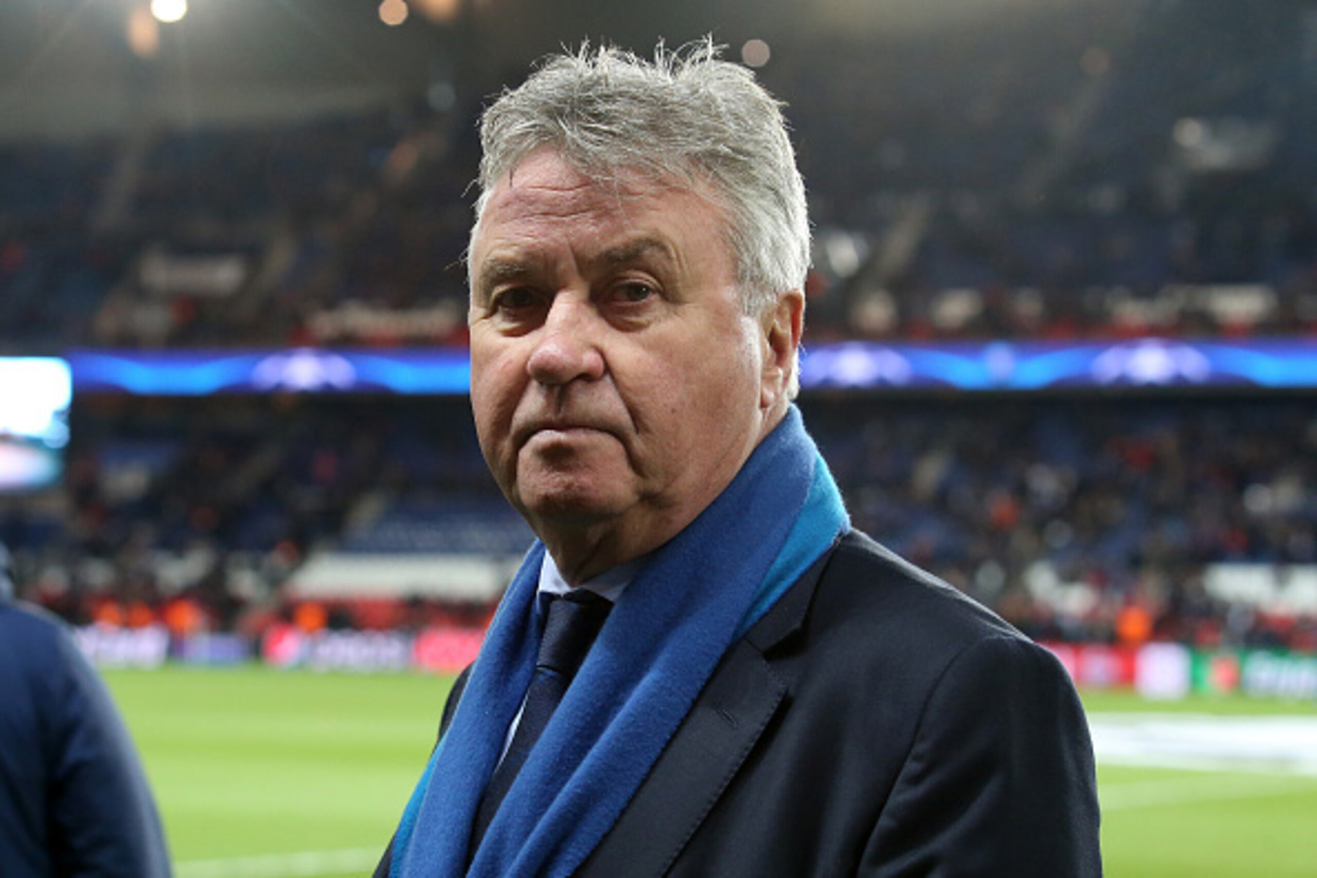 PARIS - FEBRUARY 16: Head coach of Chelsea Guus Hiddink looks on before the UEFA Champions League round of 16 first leg match between Paris Saint-Germain (PSG) and Chelsea FC at Parc des Princes stadium on February 16, 2016 in Paris, France. (Photo by Jea