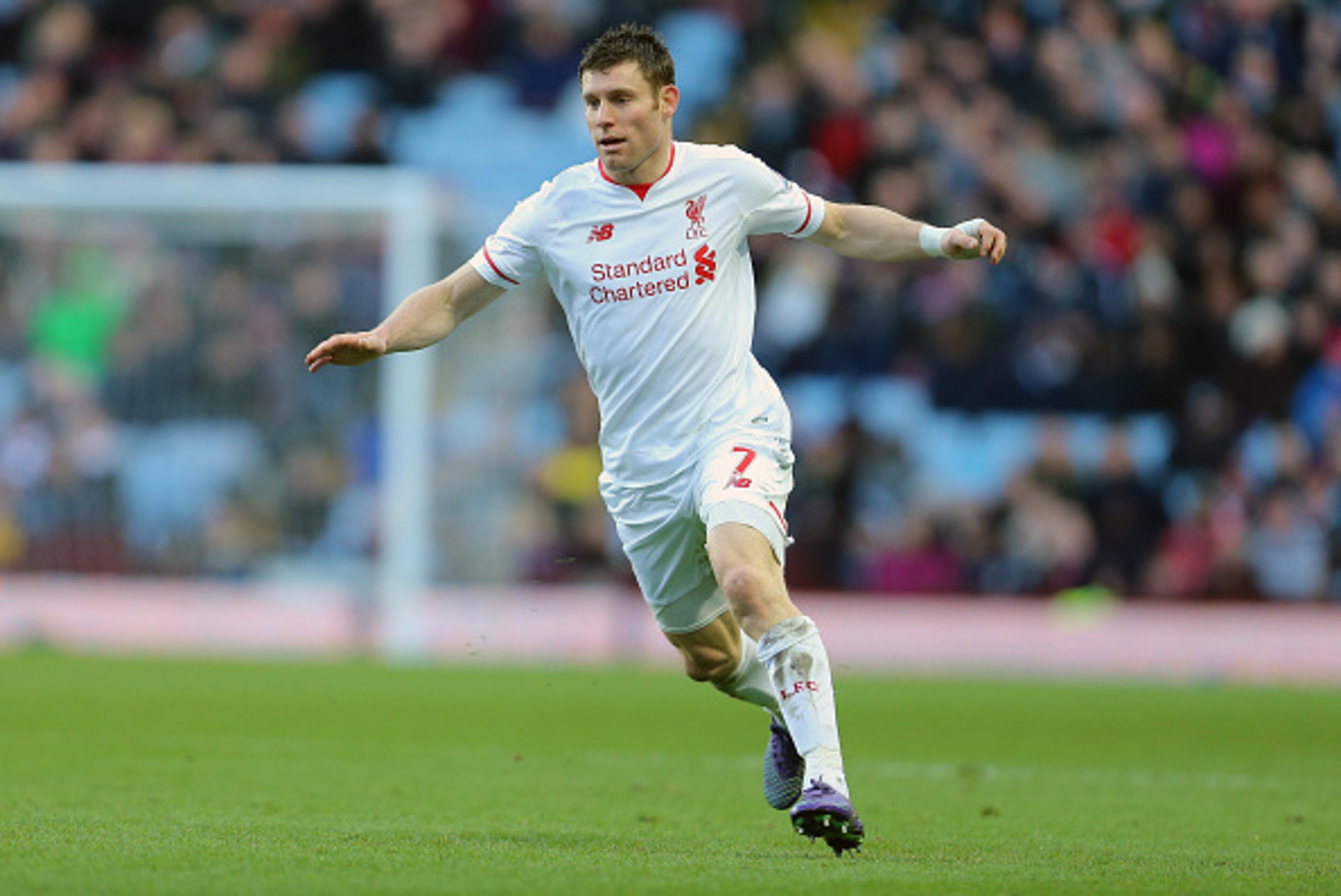 BIRMINGHAM, ENGLAND - FEBRUARY 14 : James Milner of Liverpool during the Barclays Premier League match between Aston Villa and Liverpool at Villa Park on February 14, 2016 in Birmingham, England.  (Photo by James Baylis - AMA/ via Getty Images)