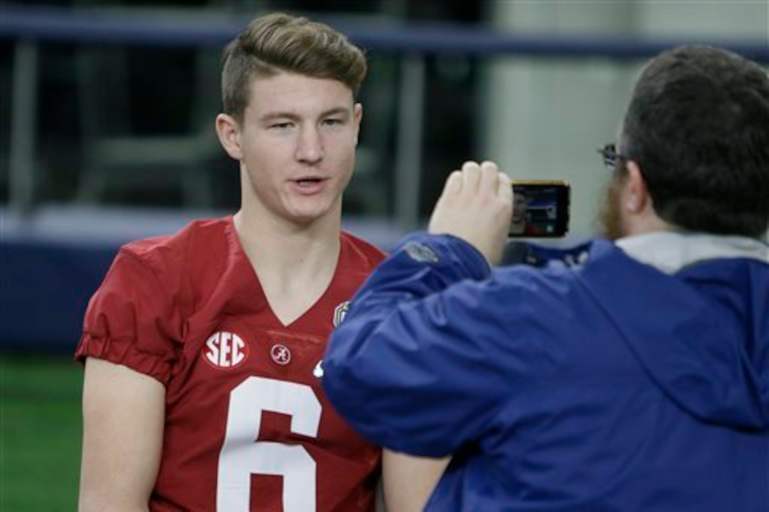 Among Alabama's quarterbacks Blake Barnett has most hype surrounding him.