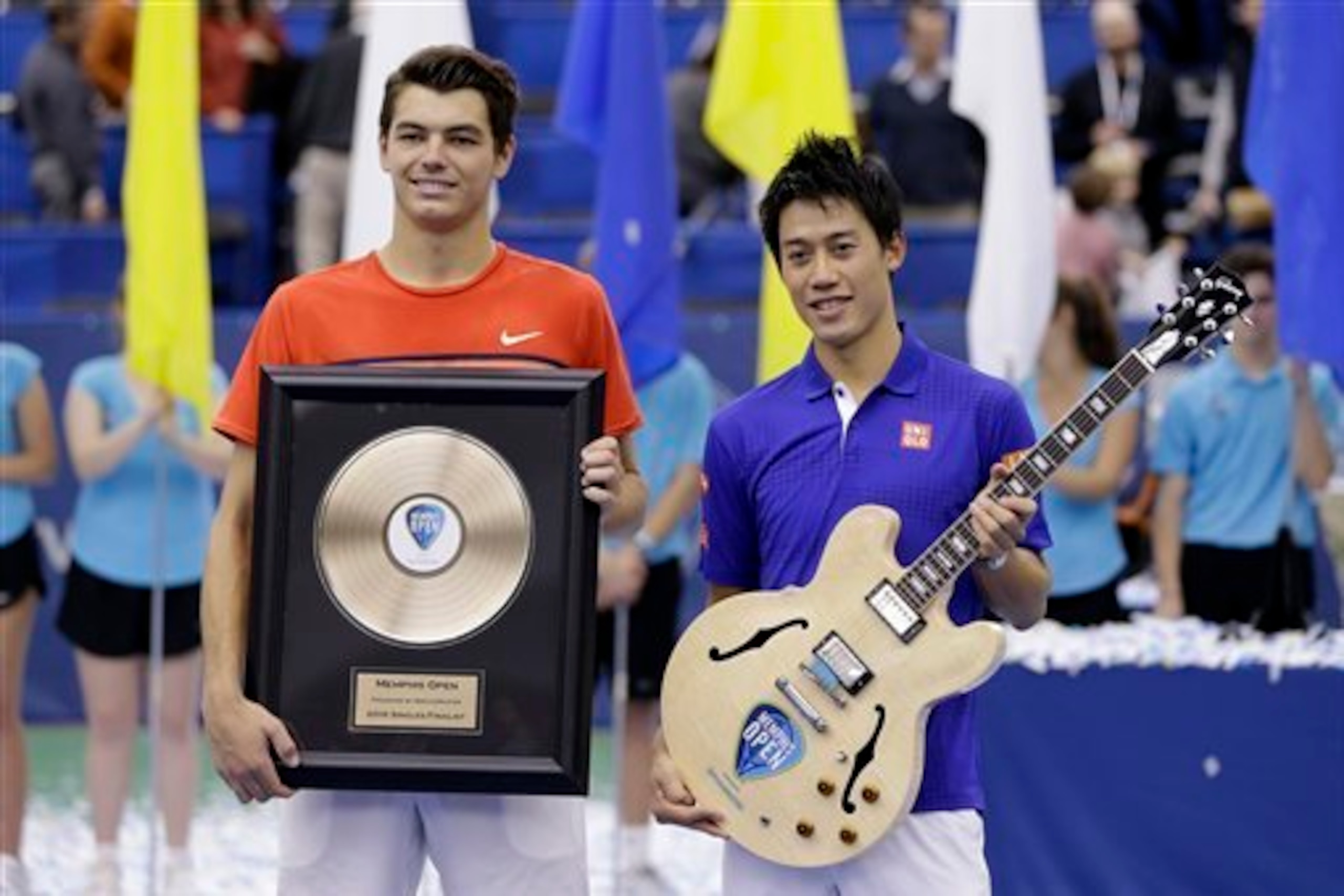 Fritz and Nishikori at the 2016 Memphis Open. Fritz and Nishikori at the 2016 Memphis Open.