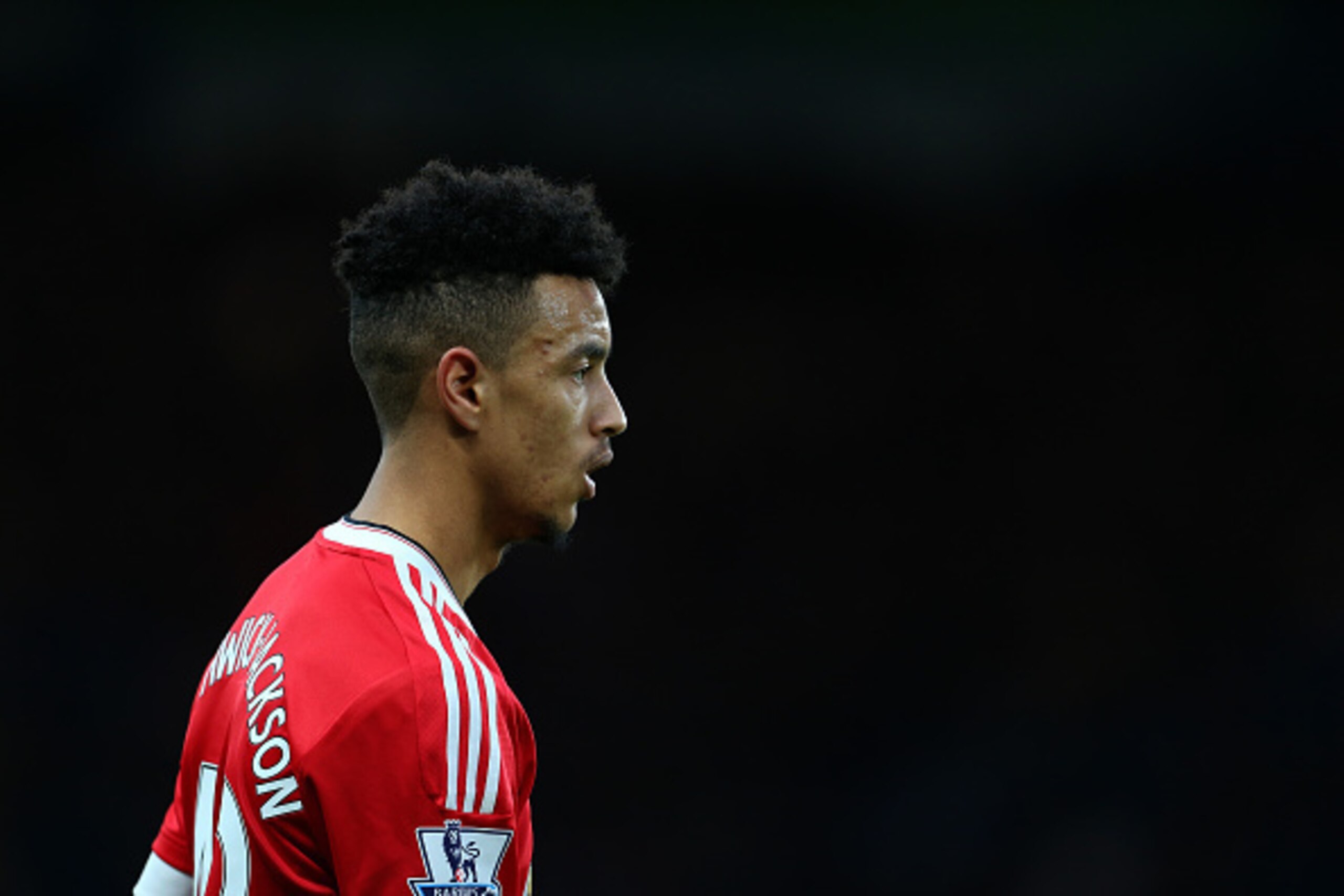 LONDON, ENGLAND - FEBRUARY 07 :  Cameron Borthwick-Jackson of Manchester United during the Barclays Premier League match between Chelsea and Manchester United at Stamford Bridge on February 7, 2016 in London, England.  (Photo by Catherine Ivill - AMA/Gett
