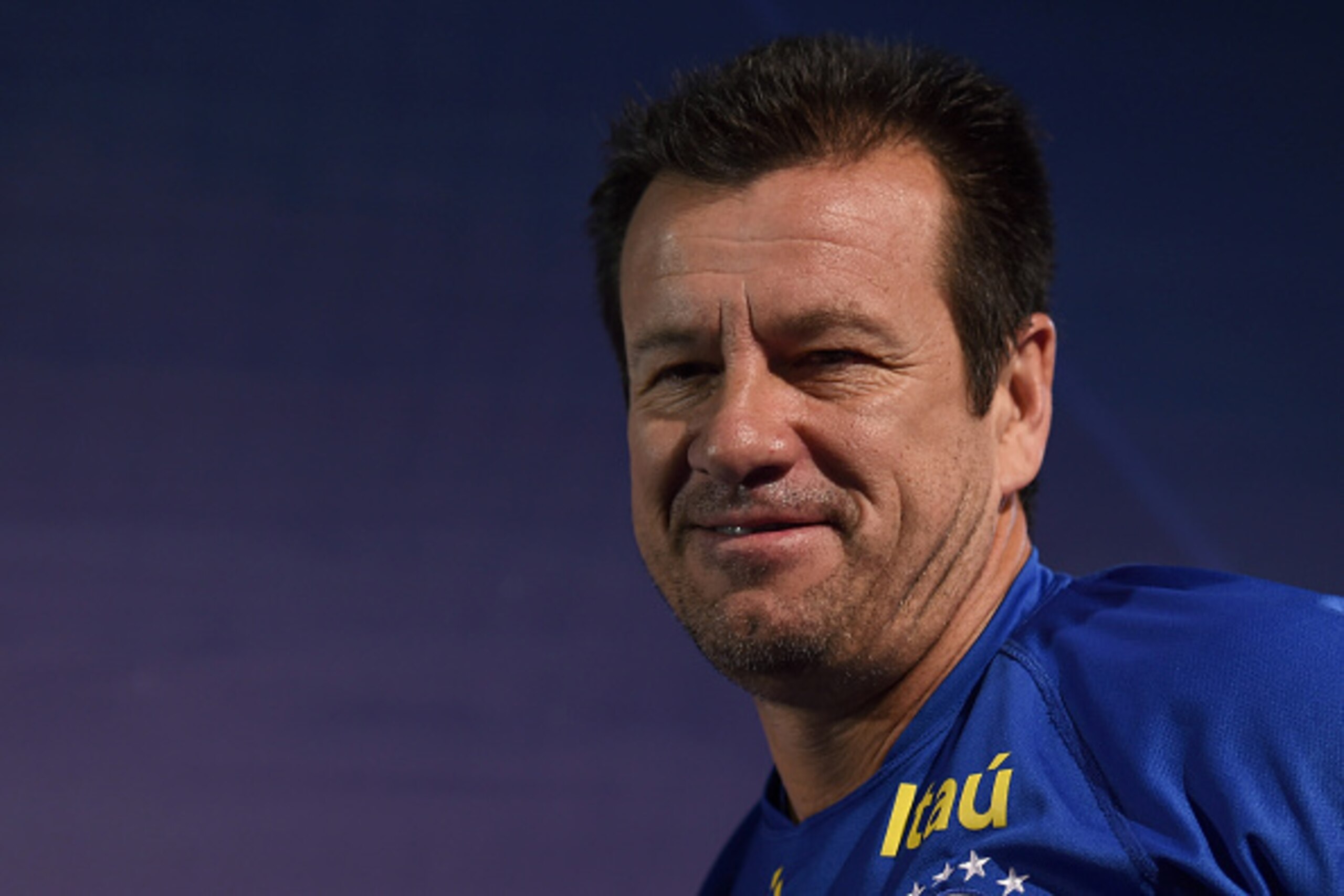 SALVADOR, BRAZIL - NOVEMBER 16:  Brazilian coach Dunga attends during a press conference before a training session at Pituaçu Stadium on November 16, 2015 in Salvador, Brazil.  (Photo by Buda Mendes/Getty Images)